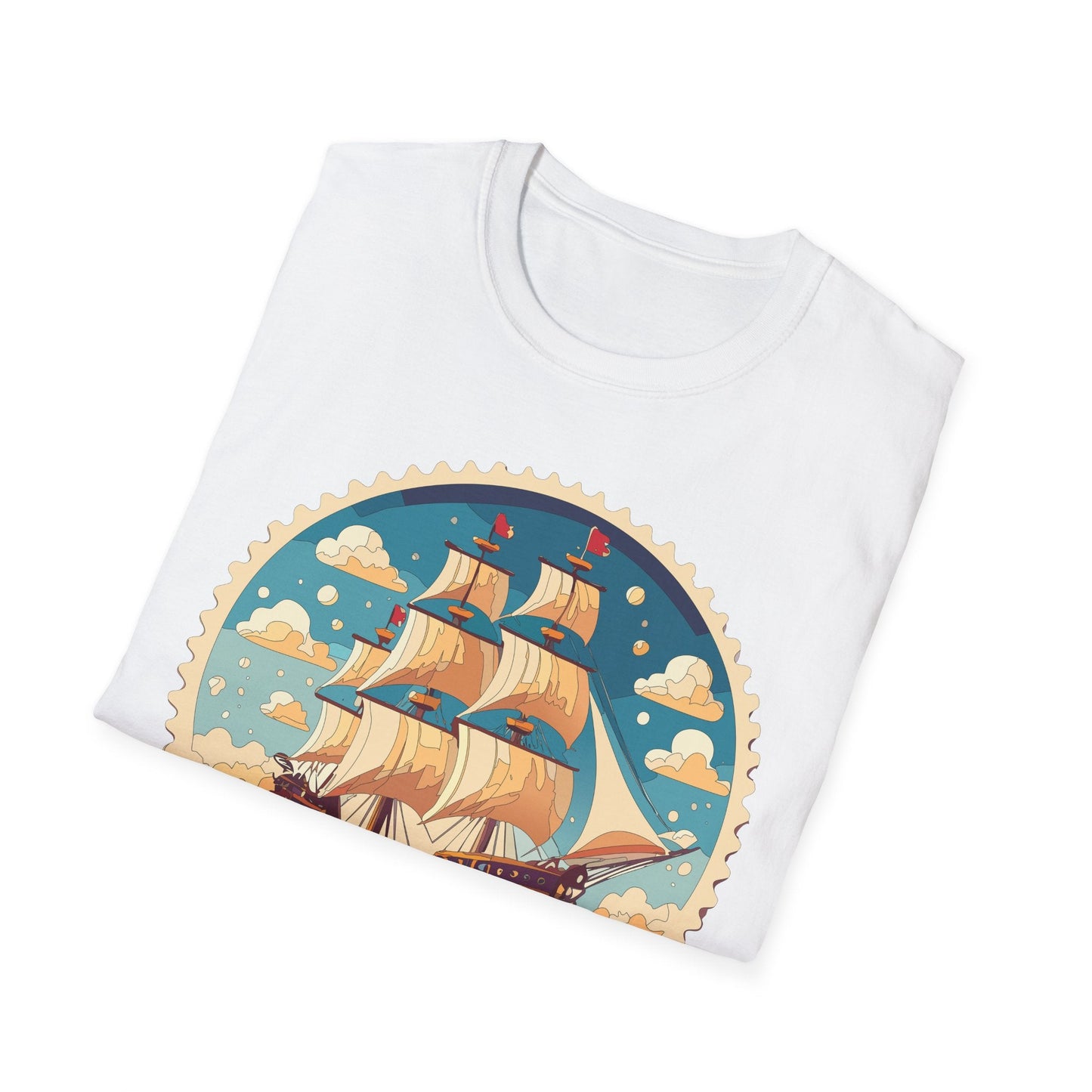 Frigate Ship T Shirt Unisex Short Sleeve 100 Percent Ring Spun Cotton Soft Tee Gildan 64000