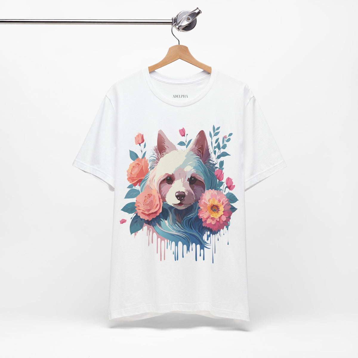 Dog Graphic Unisex Cotton Bella+Canvas Tee with Art Animal Design d06