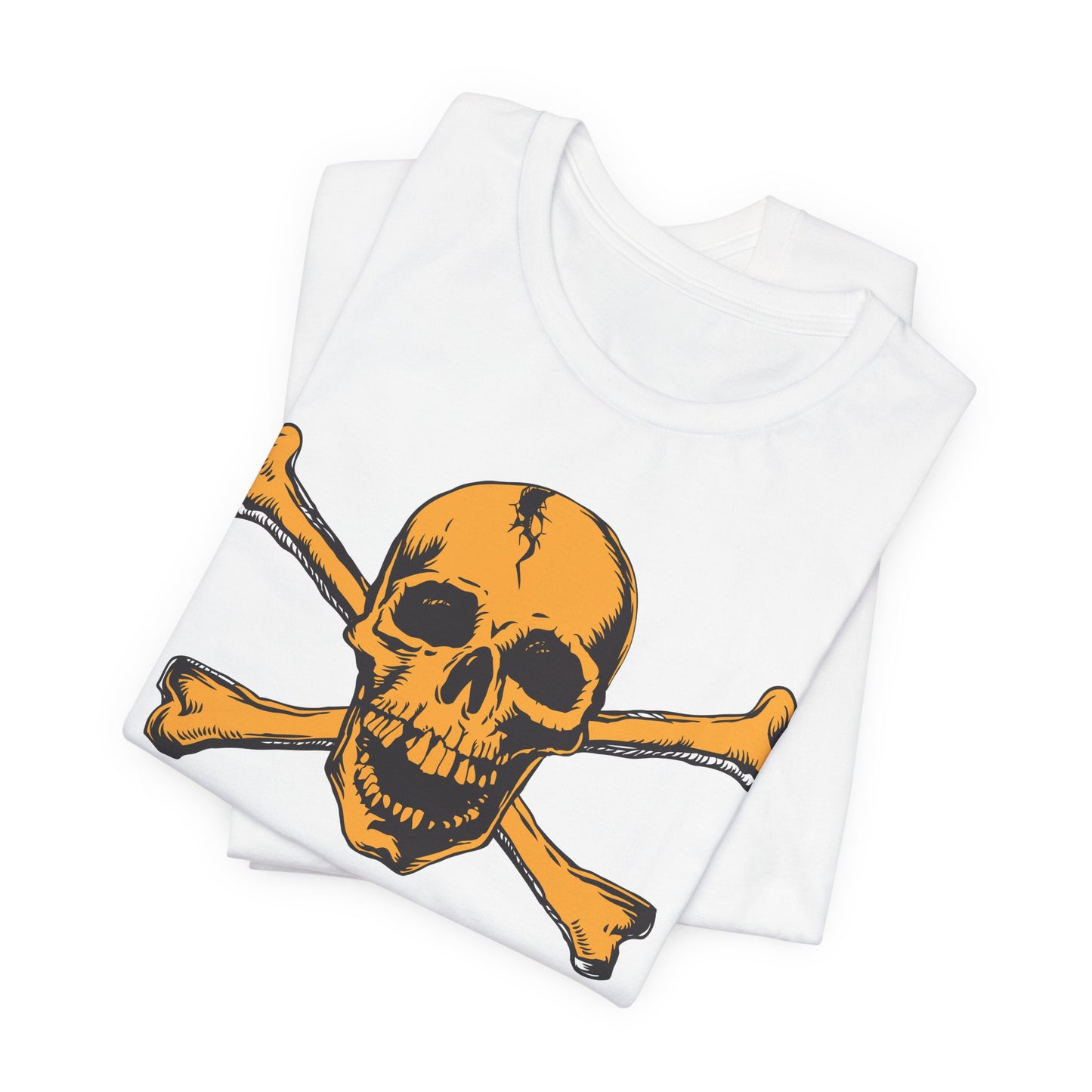 Orange Skull Graphic Design Tee, Skull Shirt, Vintage Tees, Art Design T-Shirt, Vintage Graphic Tee, Art Shirts with Skulls