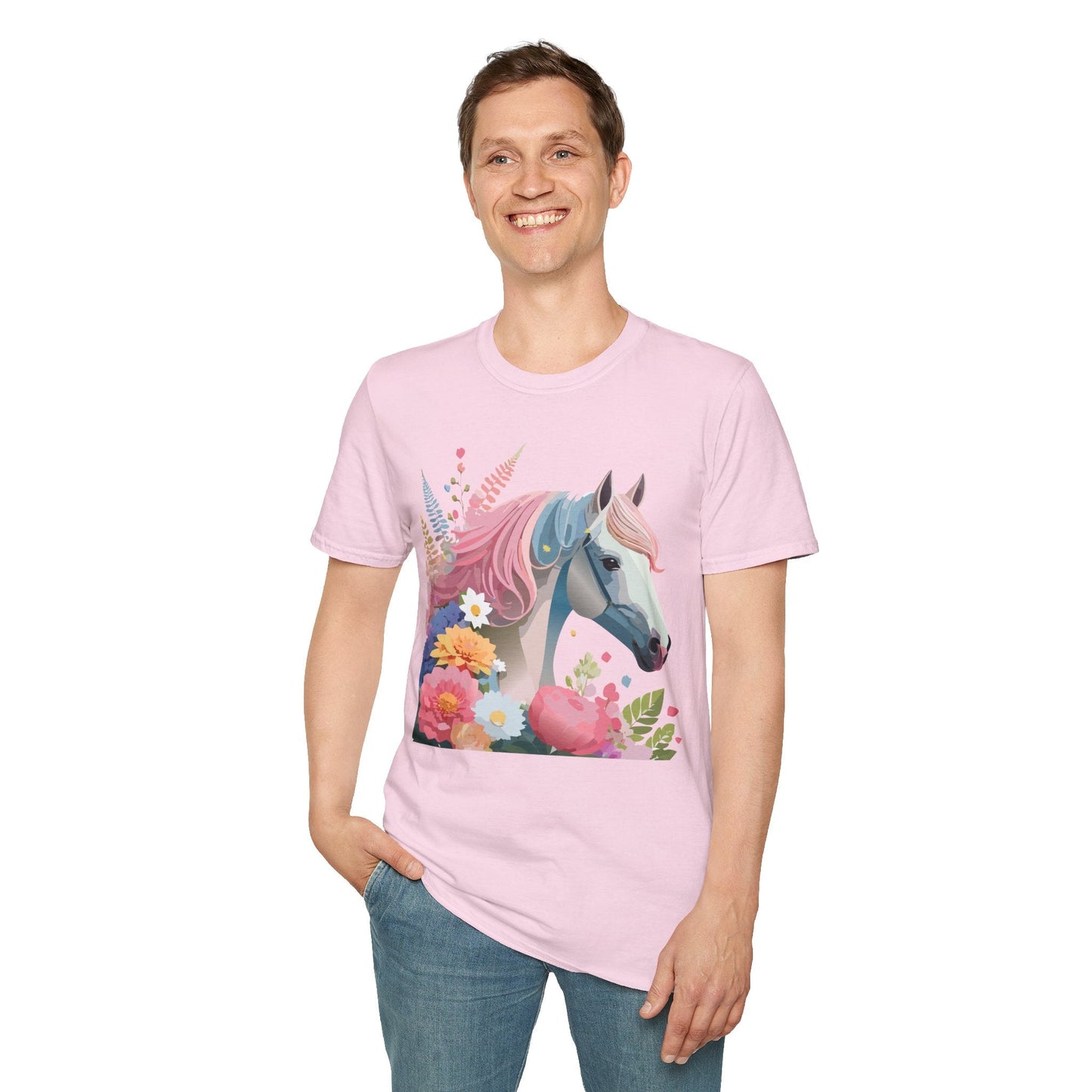 Horse Shirt Unisex Gildan Softstyle 64000 Cotton Tee With Animals