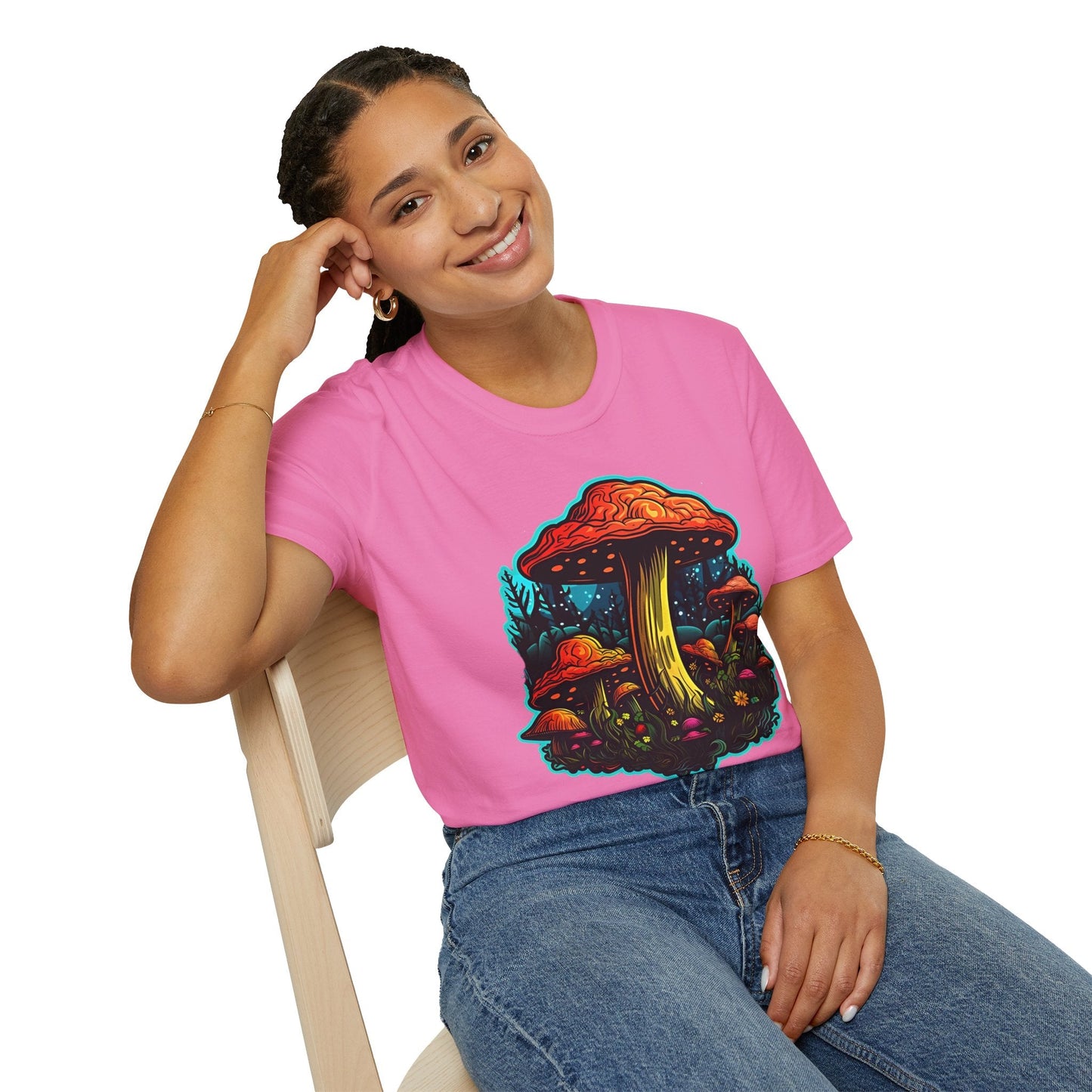 Mashroom Tee Shirt Unisex Softstyle 64000 With Funny Mashroom Fungus Graphic Design