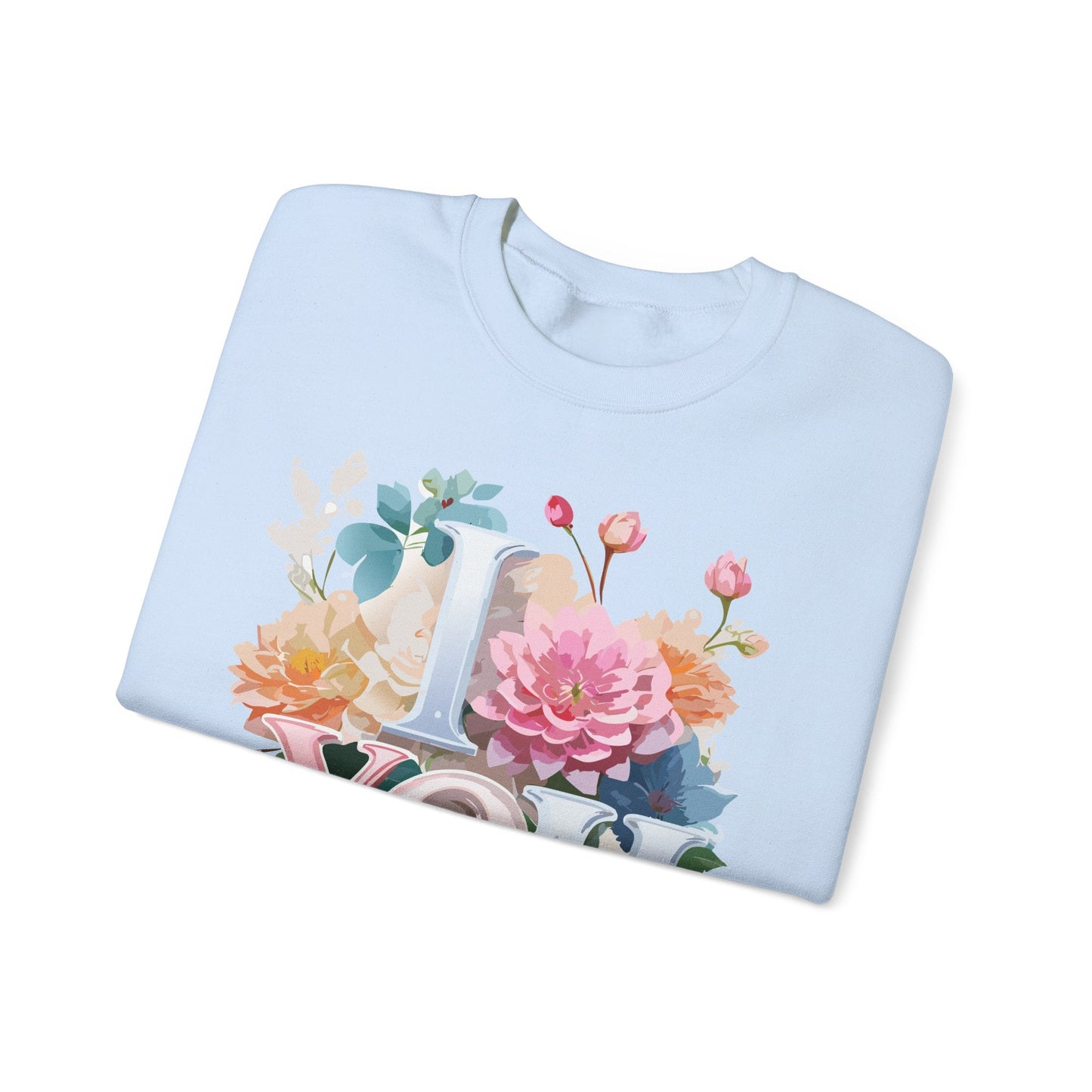 Floral Love Sweatshirt Valentines Day Unisex Crewneck Cozy Flower Design For All Season Wear