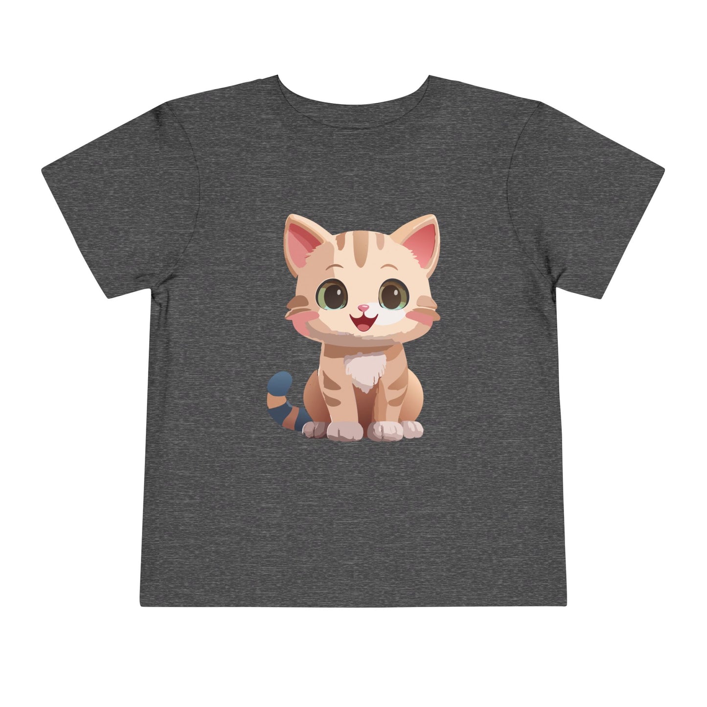 Bonita camiseta de manga corta para niños pequeños con gato: adorable camiseta con gráfico de gatito para niños (2 a 5 años)