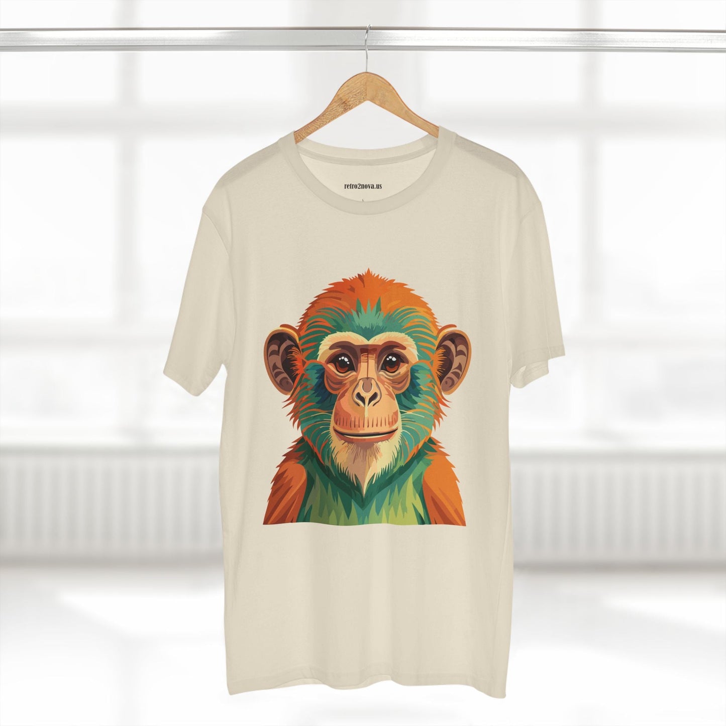 Retro2Nova Monkey Shirt Unisex Premium Cotton Staple Tee With Original Art Design From Our Art Collection
