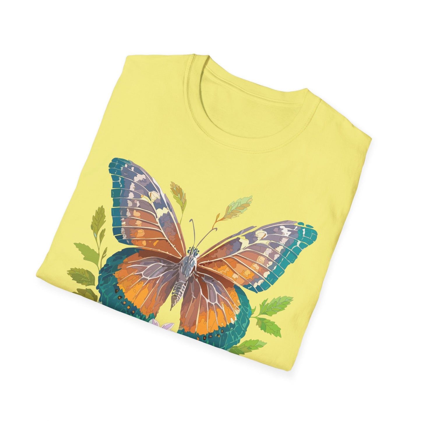 Unisex Butterfly Shirt With Monarch Design Cotton Tee Gildan 64000 Softstyle Comfort