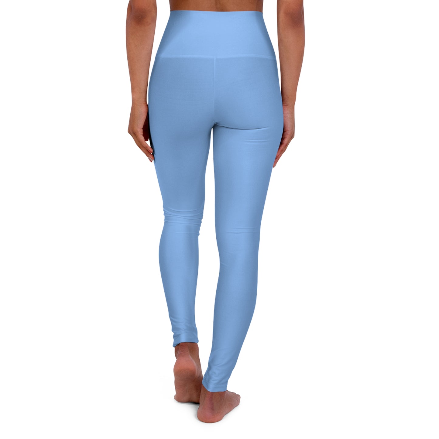 High-Waisted Miranda Blue Yoga Leggings Women's Seamless Poly-Span Stretchy Sky Blue Activewear for Pilates