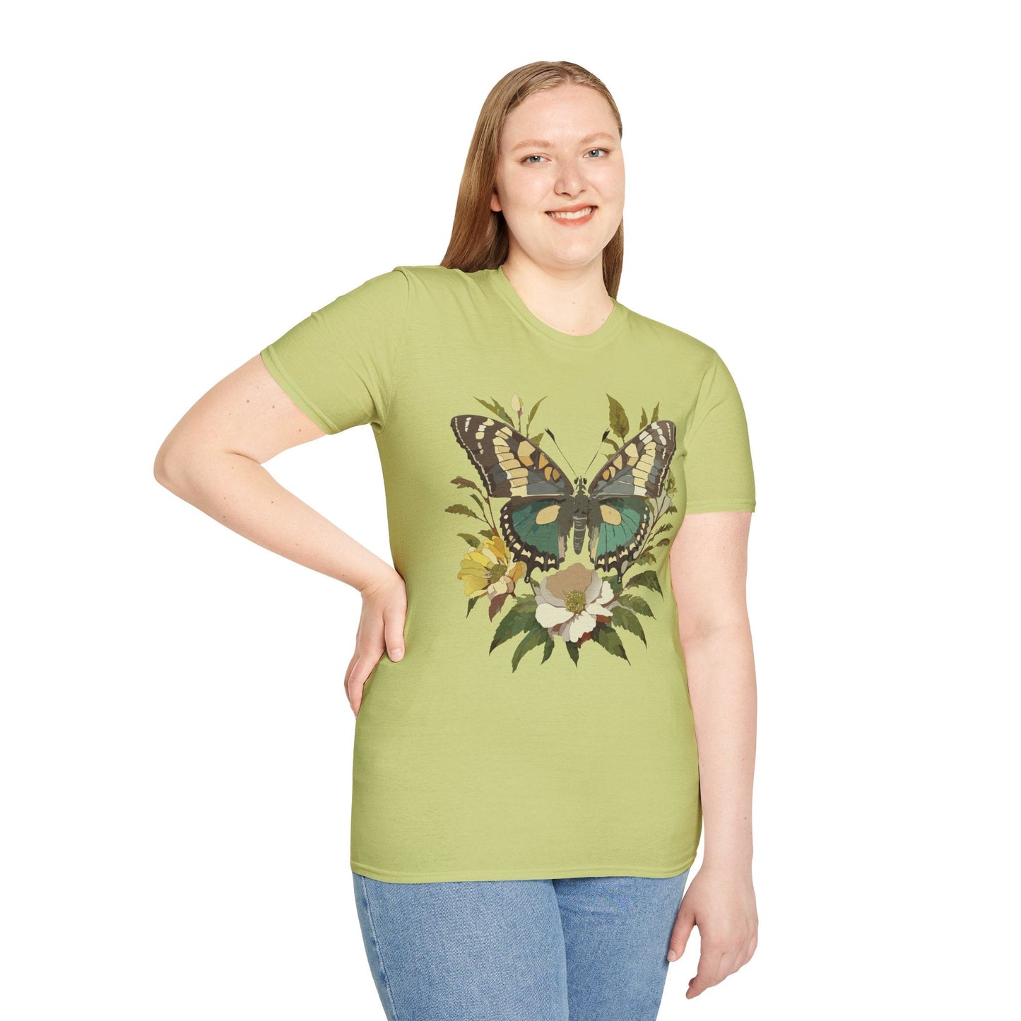 Butterfly Shirt Unisex Monarch Butterfly Tee Gildan Softstyle 64000 100 Percent Ring Spun Cotton