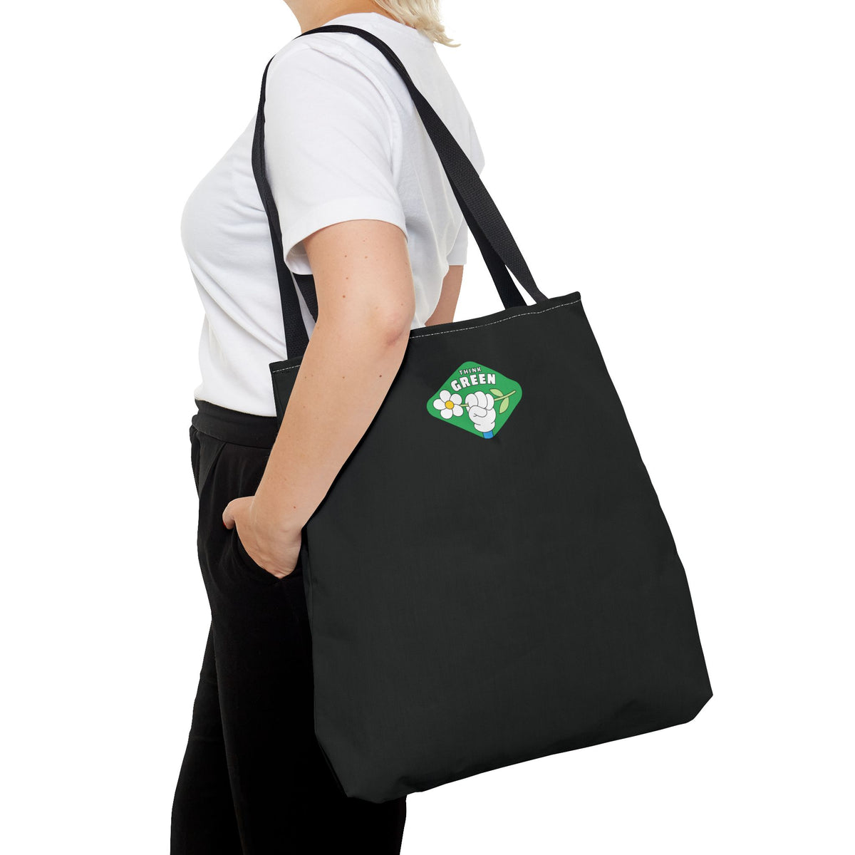 ECO BLACK COLOR CANVAS BAG HIGH-QUALITY 100% SPUN POLYESTER 3 SIZES BAG-E4