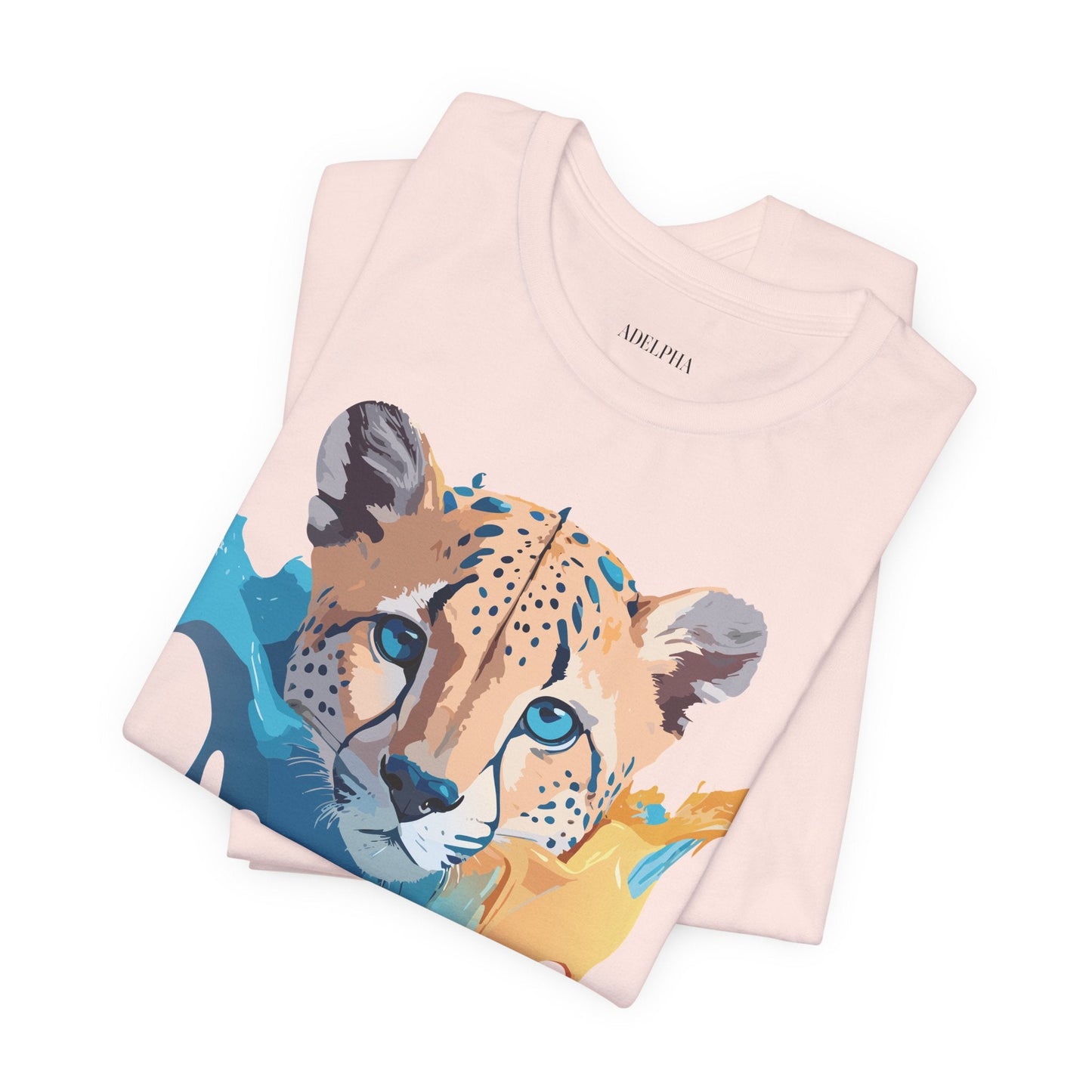 Adelpha Cheetah Graphic Jersey Tee Unisex Short Sleeve Art Design