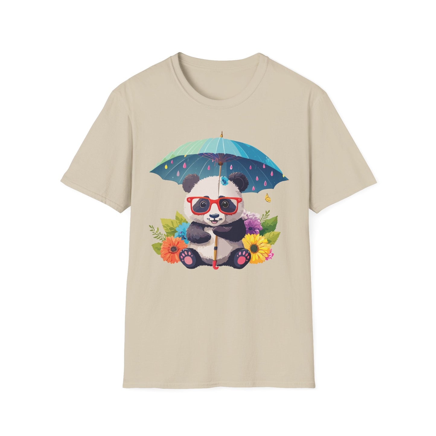 Panda Shirt Unisex Tee 100 Percent Ring Spun Cotton Softstyle Gildan 64000 Animal Print