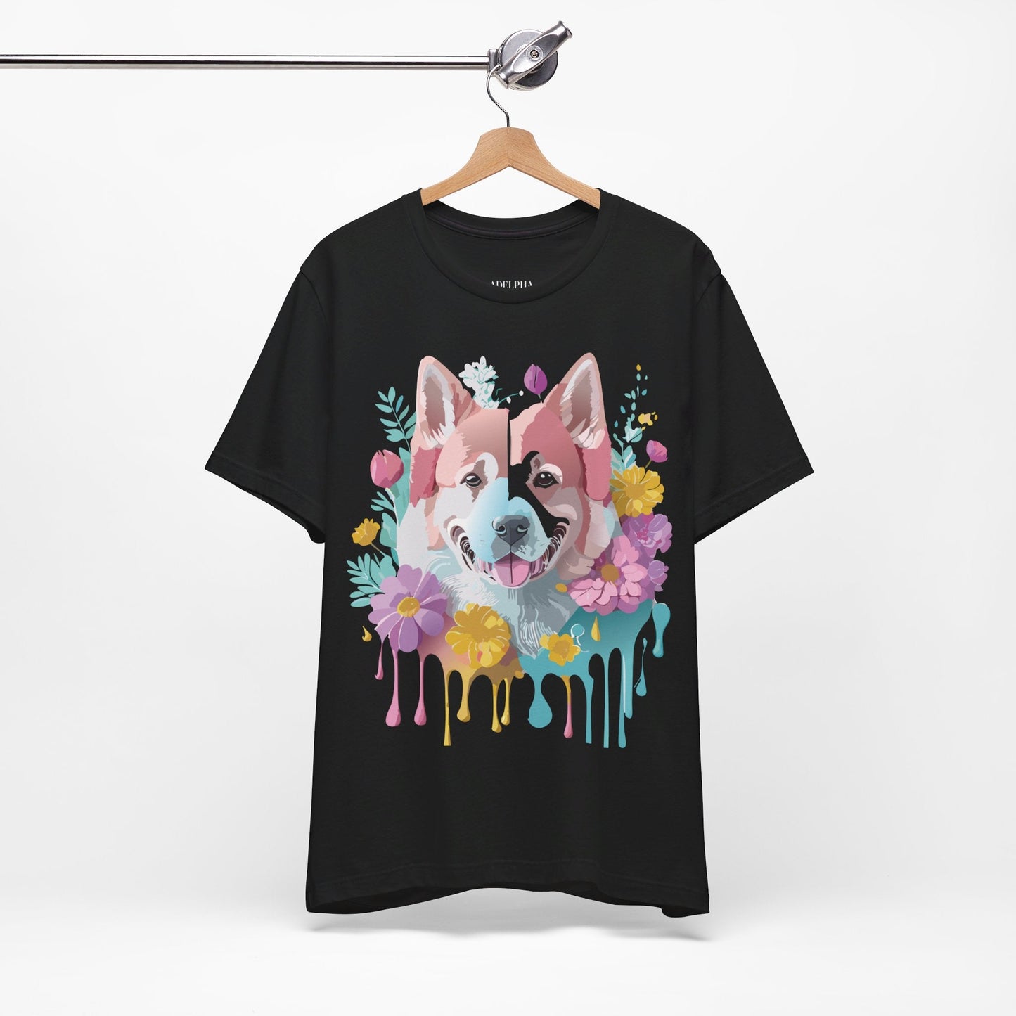 Dog Shirt Graphic Tee Unisex Short Sleeve Adelpha Art Design Vintage Inspired Artwork Edition