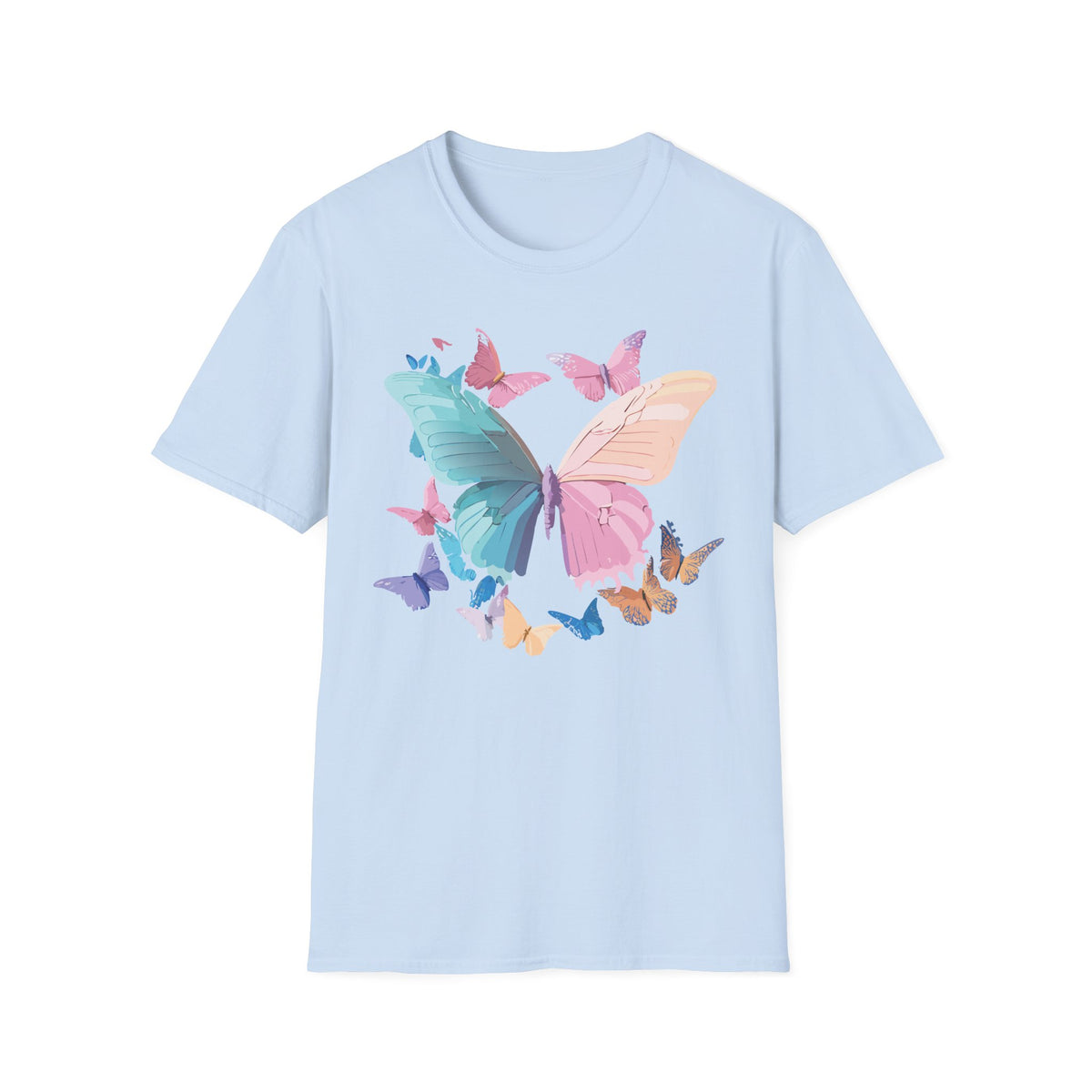 Colorful Butterfly Graphic Design Unisex 100 Cotton Gildan T-Shirt