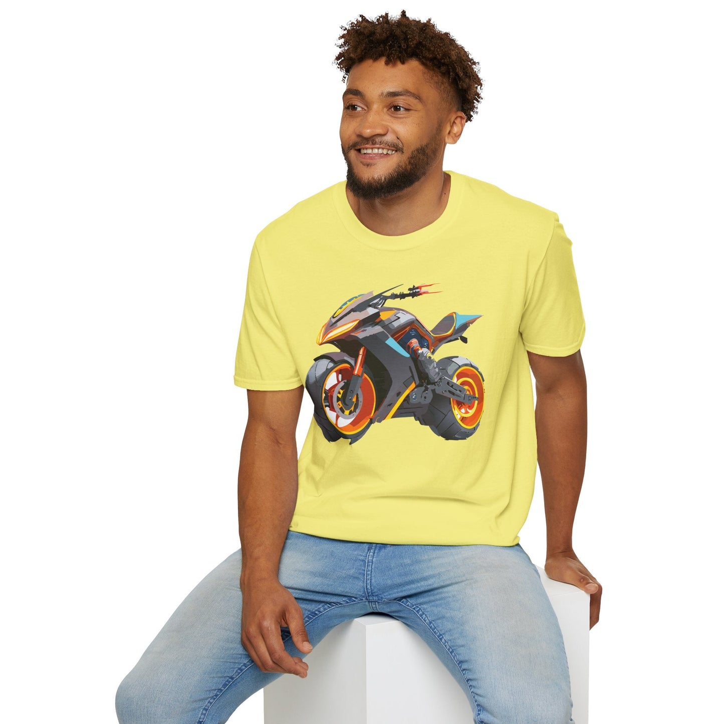 Unisex Bike T Shirt With Motorcycle Graphic MTB Tee Cotton Softstyle Comfort For Riders