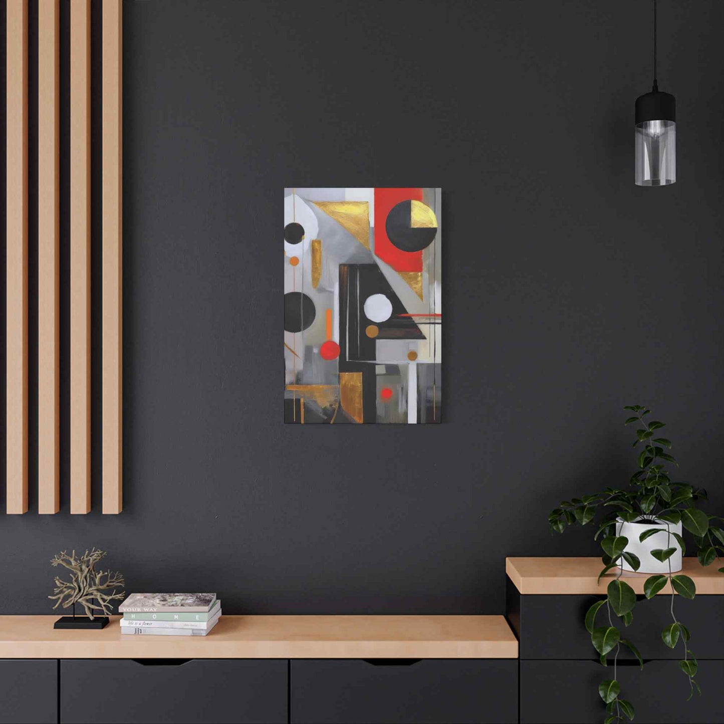 Red Abstract Painting Print Canvas 20x24,20x30,24x30, 24x32,24x36,30x40, 32x48,36x48,40x60 Pine-Wood Inner Frame ABS-23