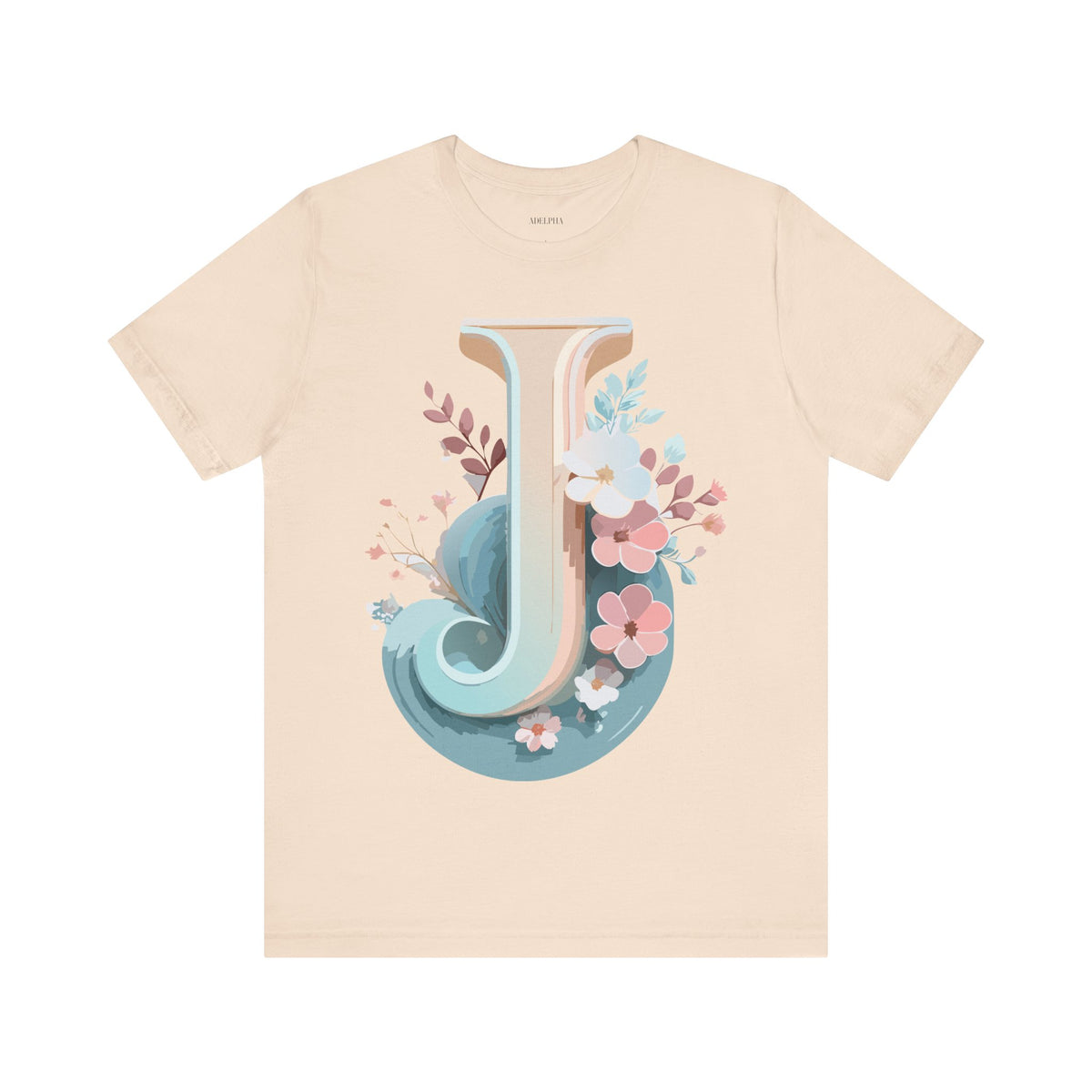 Letter J Graphic Unisex Cotton Bella+Canvas Tee with Art Letter Design