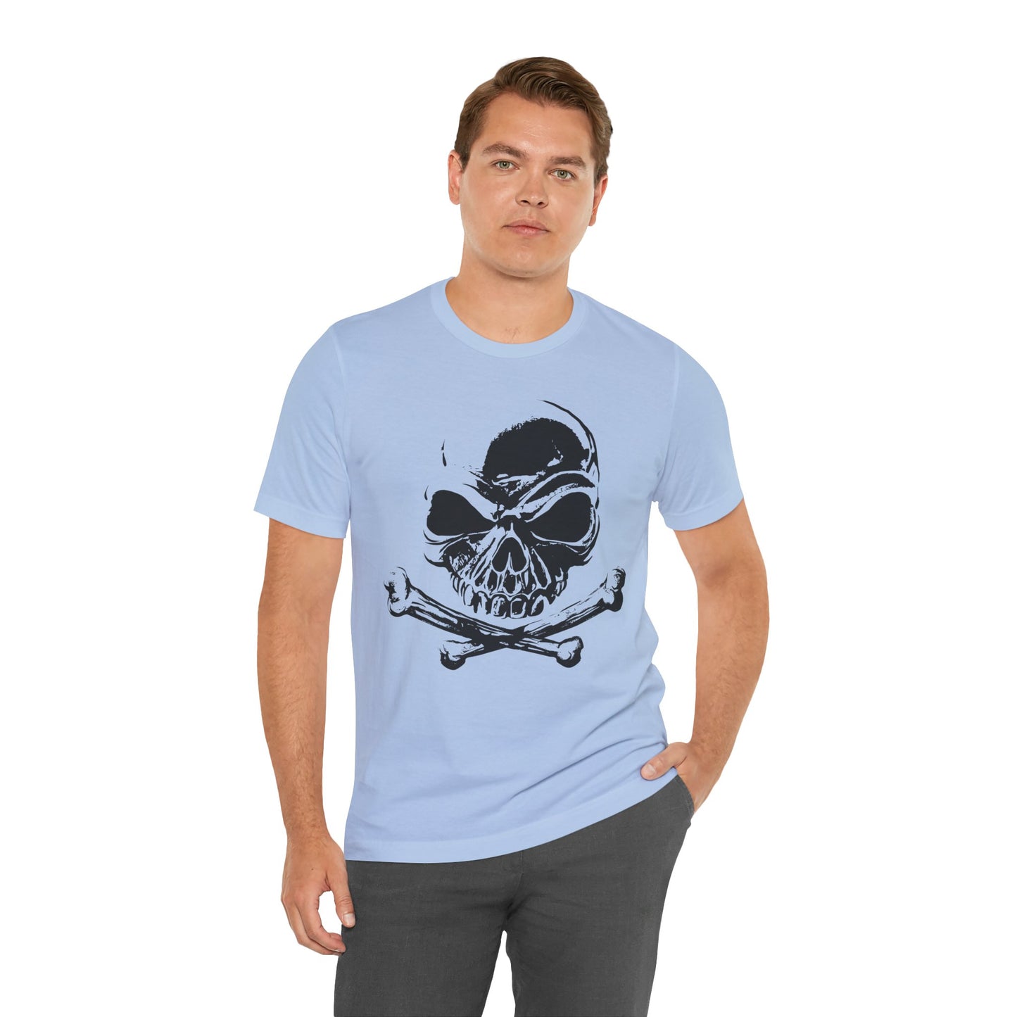 Black Skull Graphic Design Tee, Skull Shirt, Vintage Tees, Art Design T-Shirt, Vintage Graphic Tee, Art Shirts with Skulls