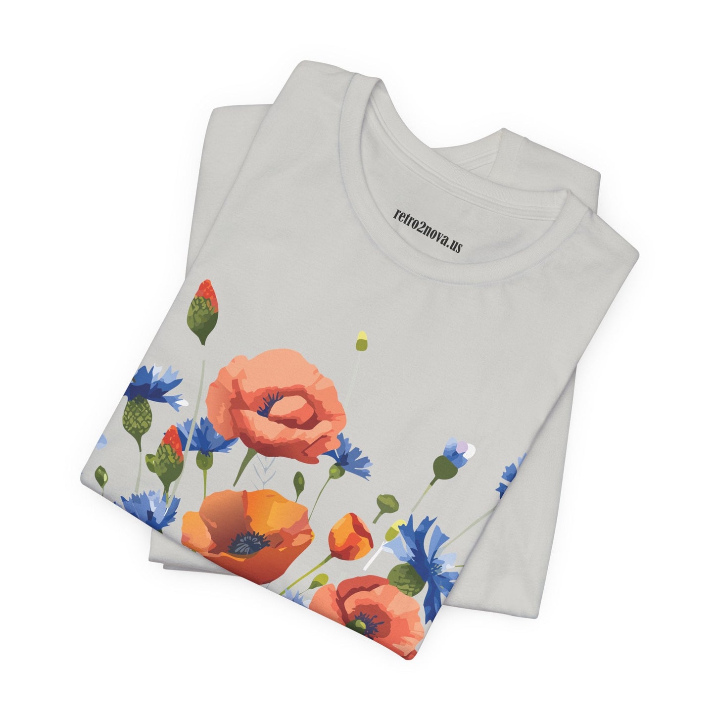 Unisex Floral Shirt Floral Print Tee Lightweight Breathable Fabric Short Sleeve Casual Wear