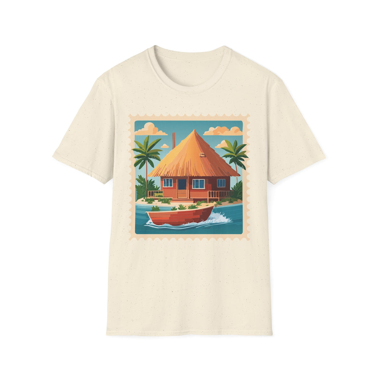 Tropical Tiki Hut T-Shirt | Beach House Palm Tree Illustration