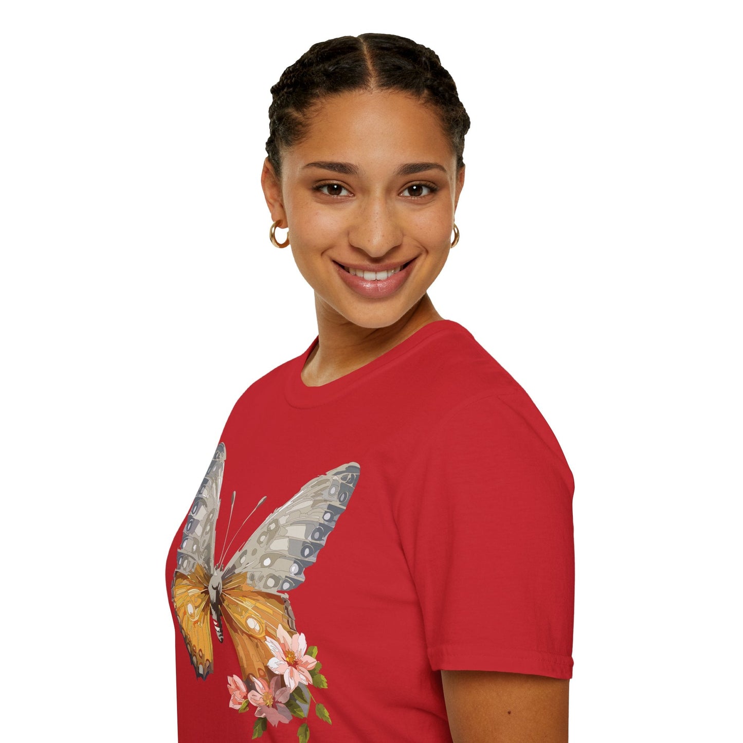 Unisex Butterfly T Shirt Monarch Print Softstyle Cotton Tee Gildan 64000 Lightweight Comfort
