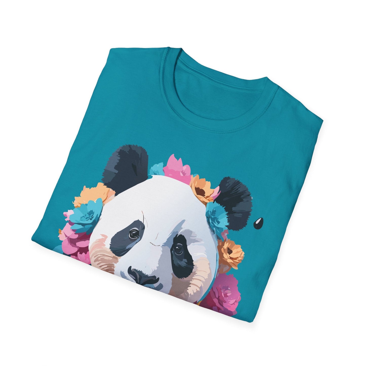 Unisex Panda Shirt Softstyle Cotton Tee For Everyday Wear With Cute Animal Print