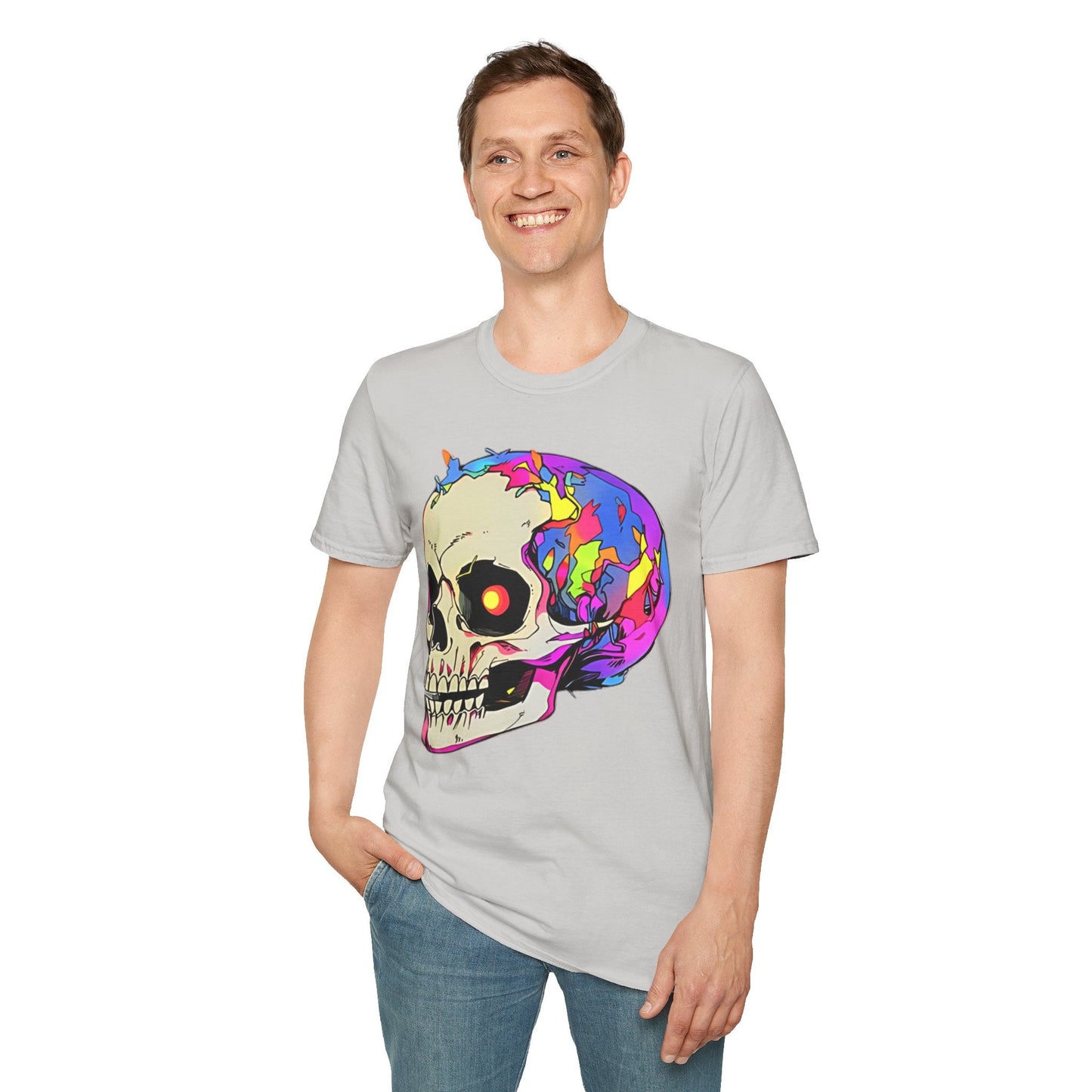 Skull Tee Shirt Unisex Skeleton Shirt Gildan Softstyle 64000 Short Sleeve Graphic Design