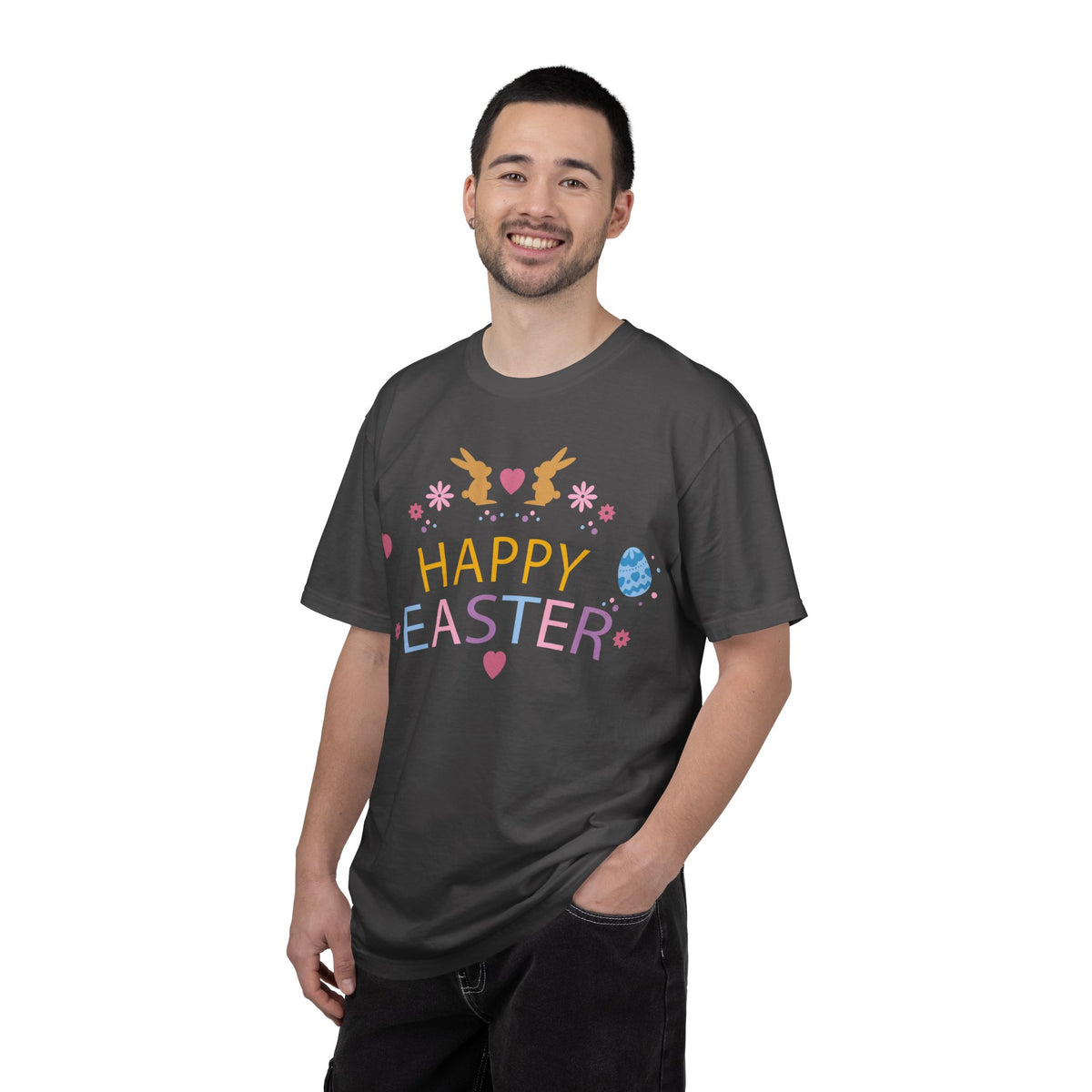 Easter Bunny Heart T-Shirt, Tee Shirt with Easter Signature, T Shirt with Easter Prints, Tee Shirt with Easter Design 2