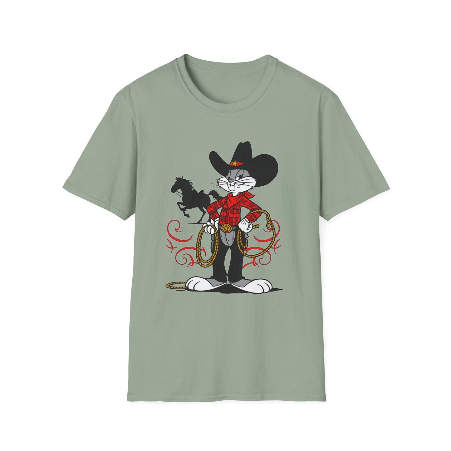Bugs Bunny T Shirt Unisex Cartoon Tee Softstyle 64000 100 Percent Ring Spun Cotton