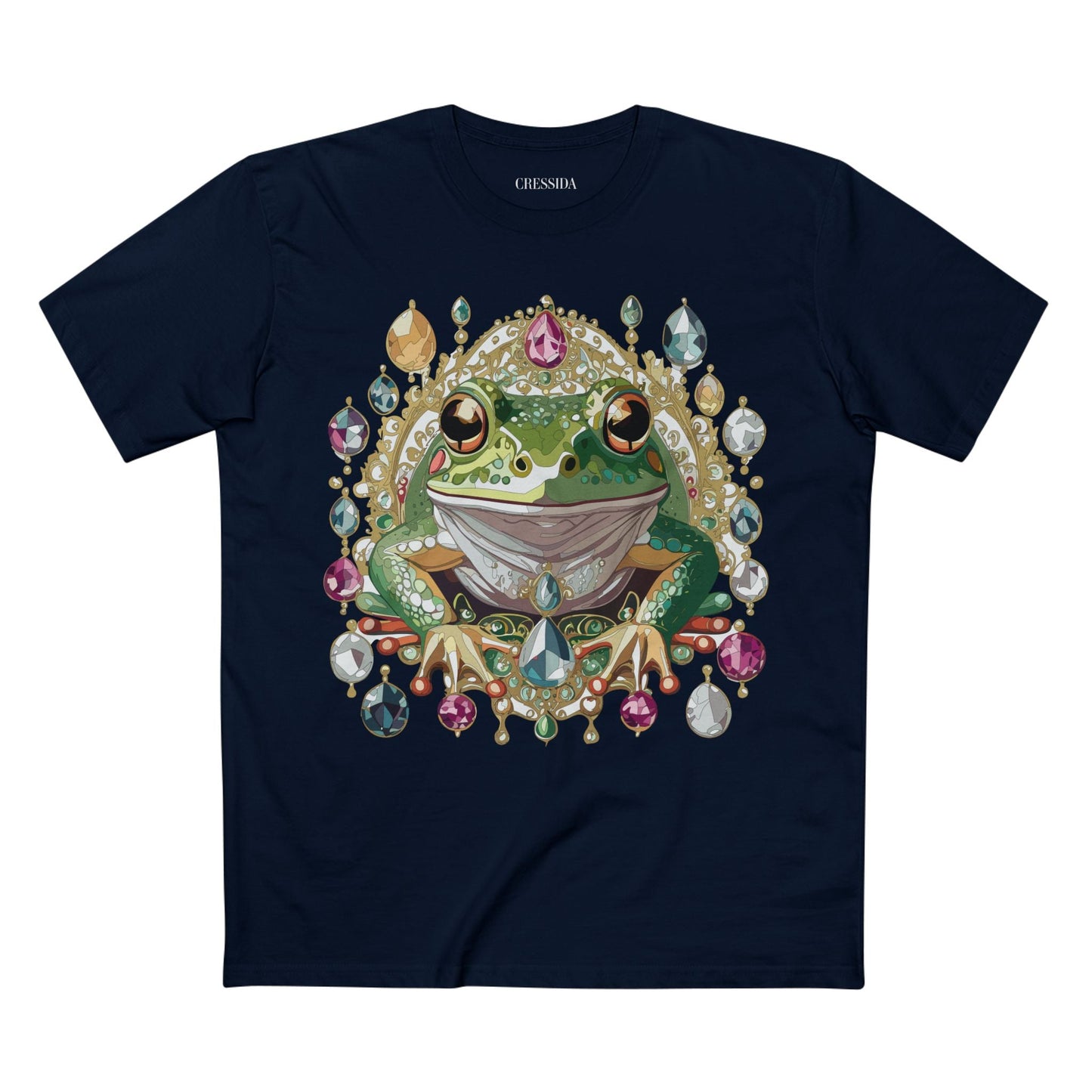 Frog Graphic Unisex 100 Cotton Tee With Unique Animal Golden Medallion Art Design 27
