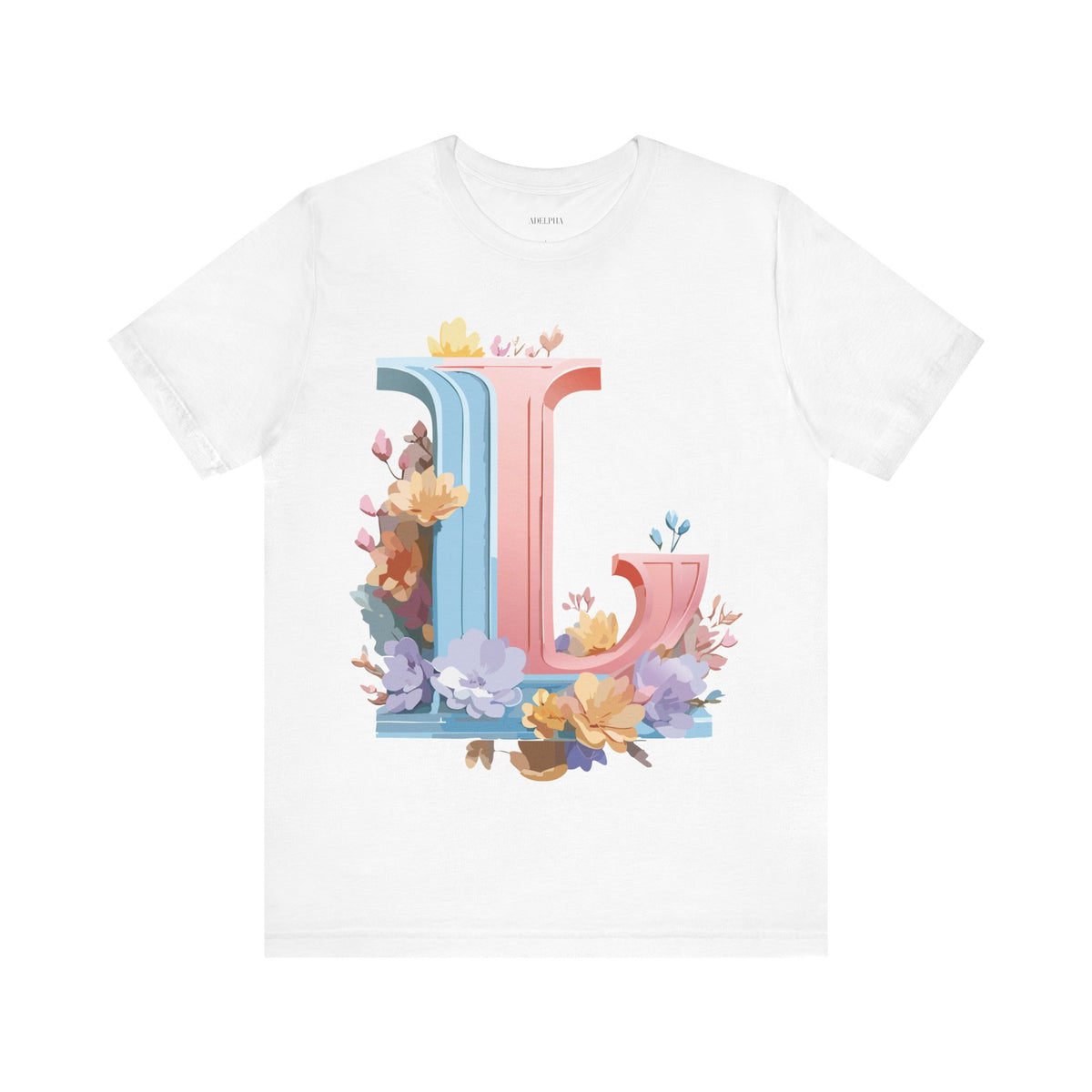 Letter L Graphic Unisex Cotton Bella+Canvas Tee with Art Letter Design