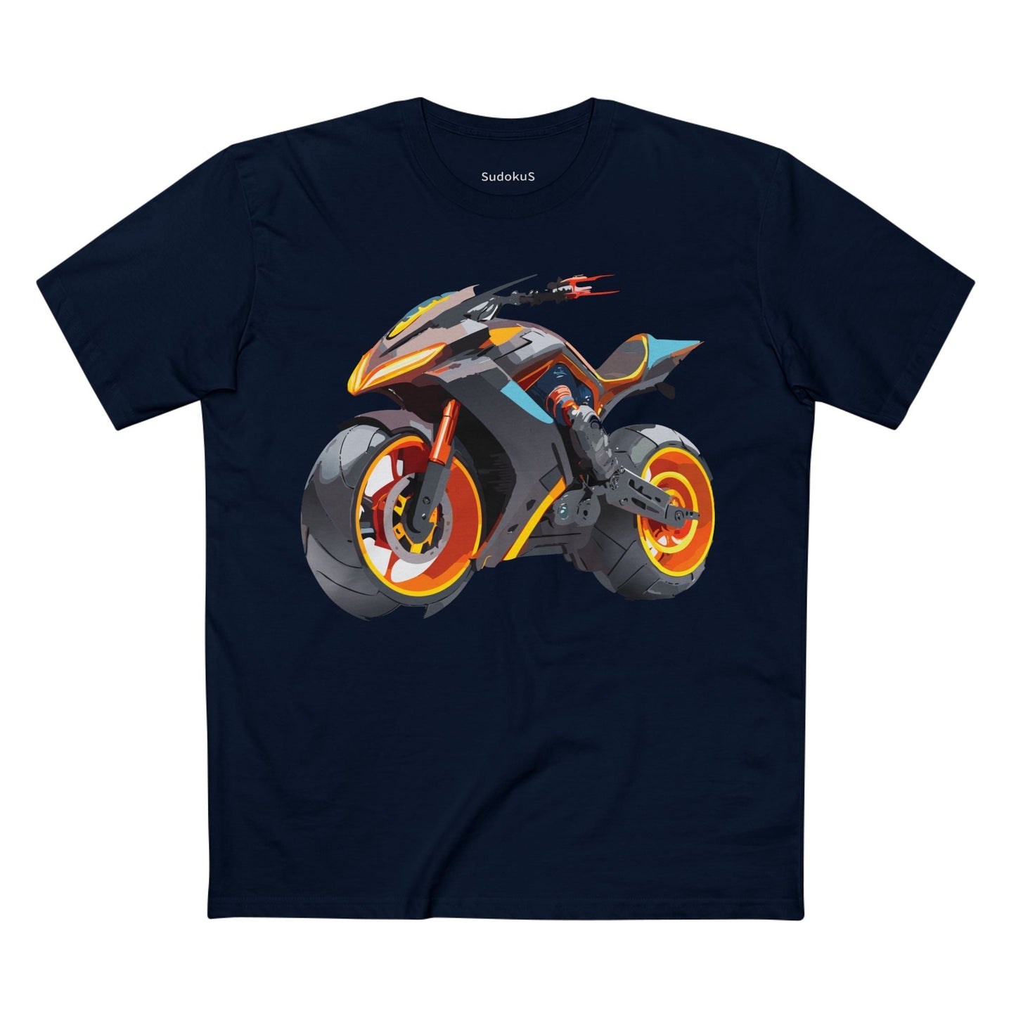 Moto Bike Graphic Unisex 100 Cotton Staple Tee 11