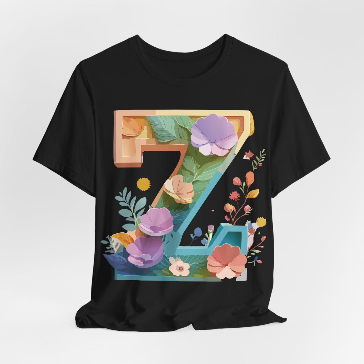 Letter Z Graphic Unisex Cotton Bella+Canvas Tee with Art Letter Design
