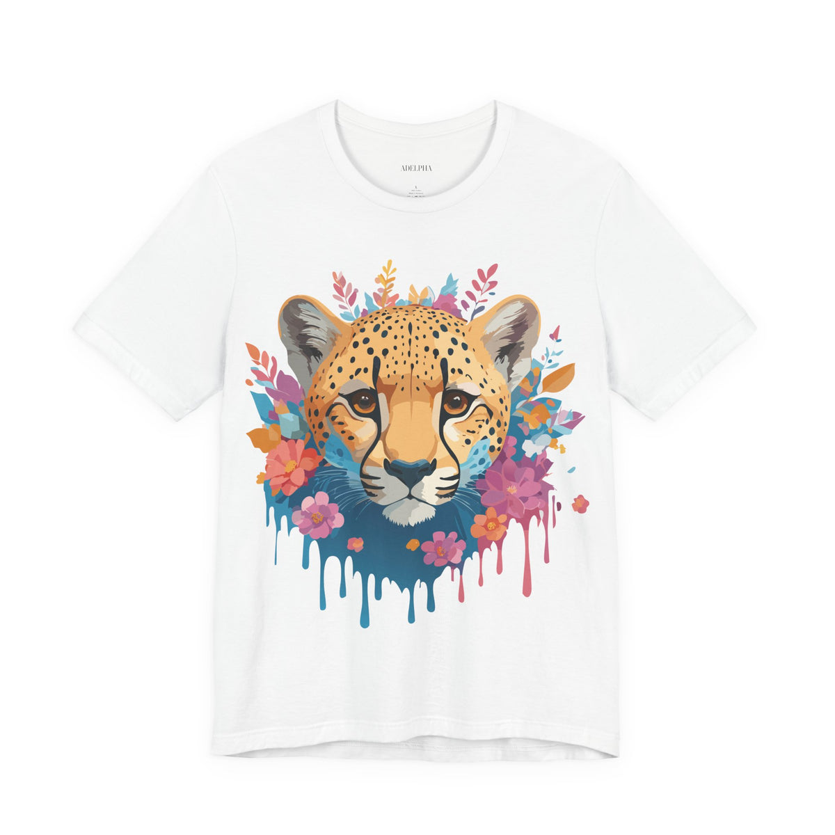 Cheetah Graphic Unisex Cotton Bella+Canvas Tee with Art Animal Design e9