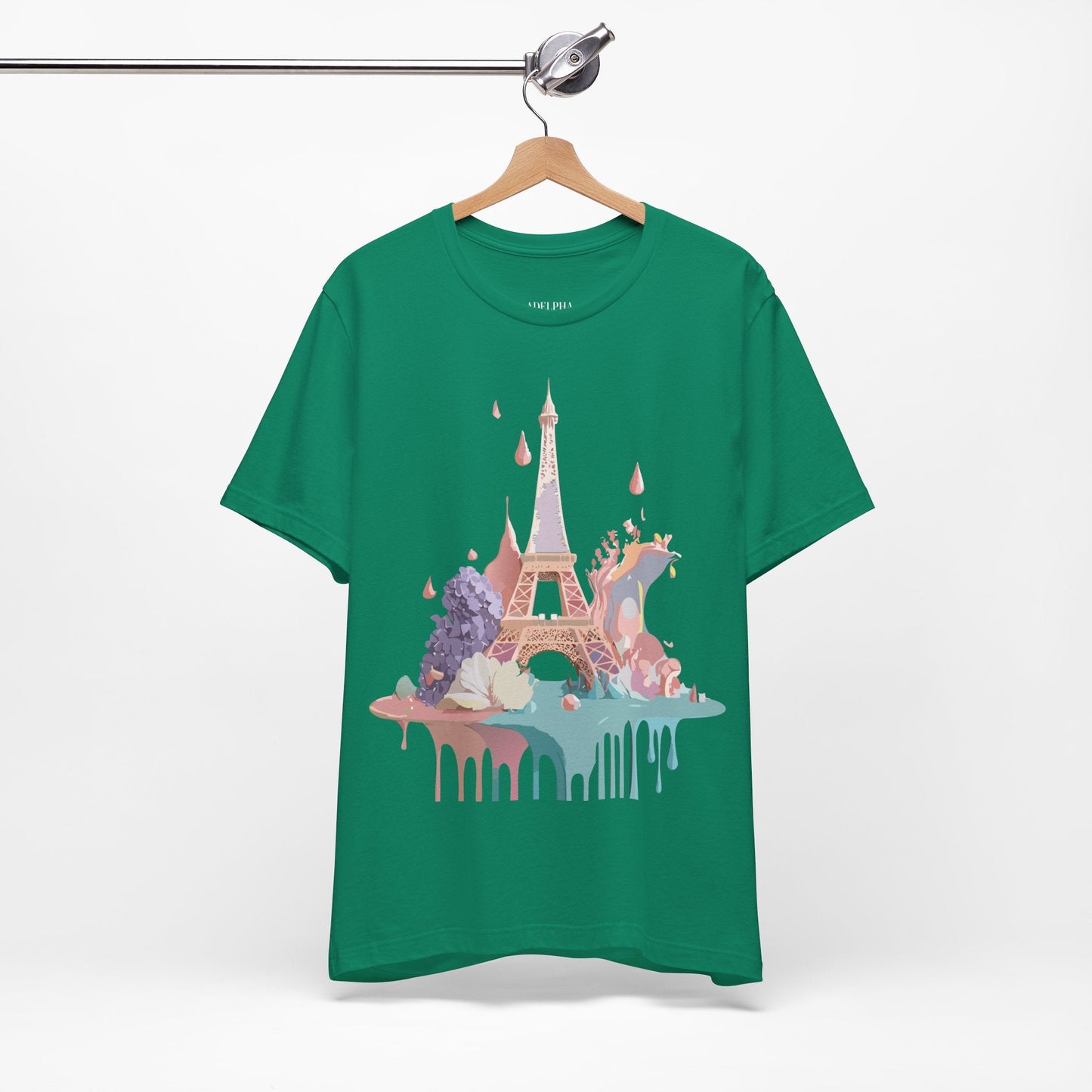Paris Graphic Tee Unisex Short Sleeve Shirt With Vintage Inspired Adelpha Artwork