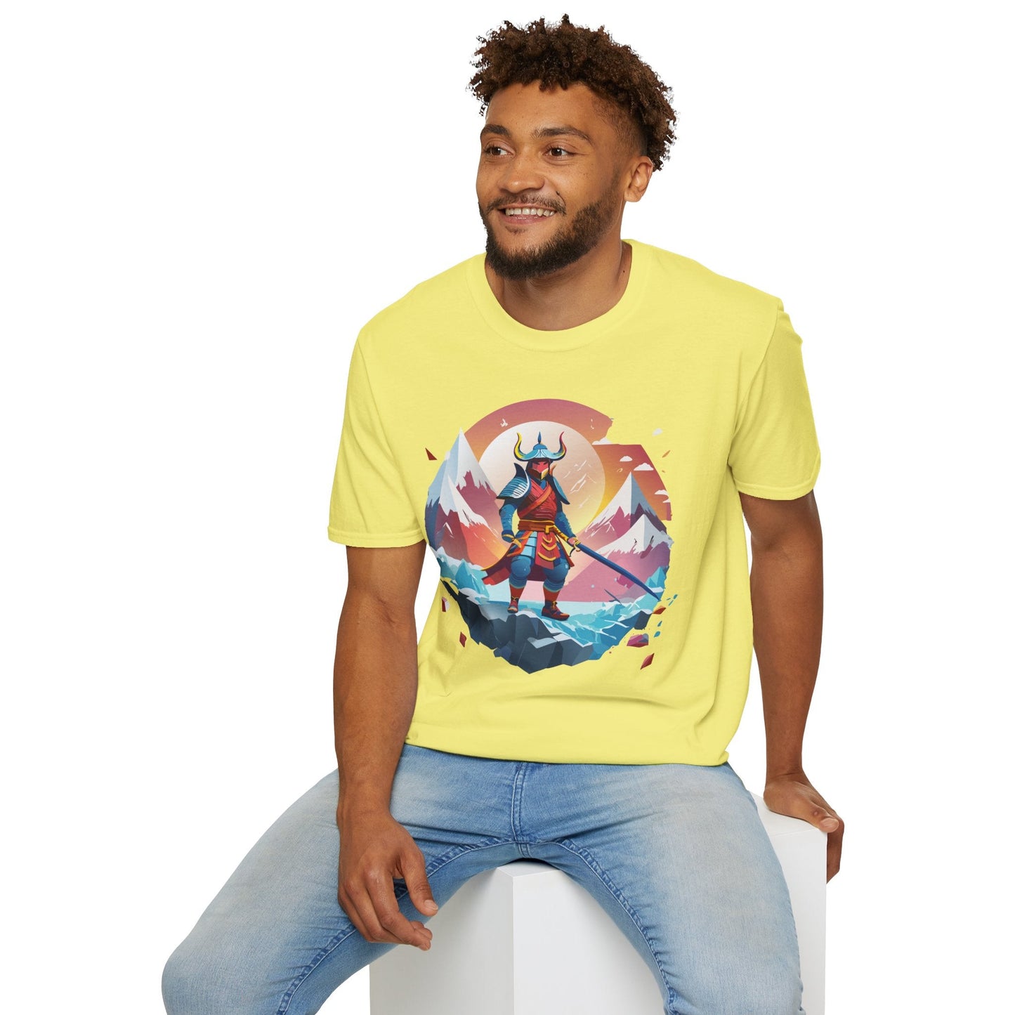 Samurai Style T Shirt Unisex Softstyle 64000 100 Percent Ring Spun Cotton Comfortable Tee