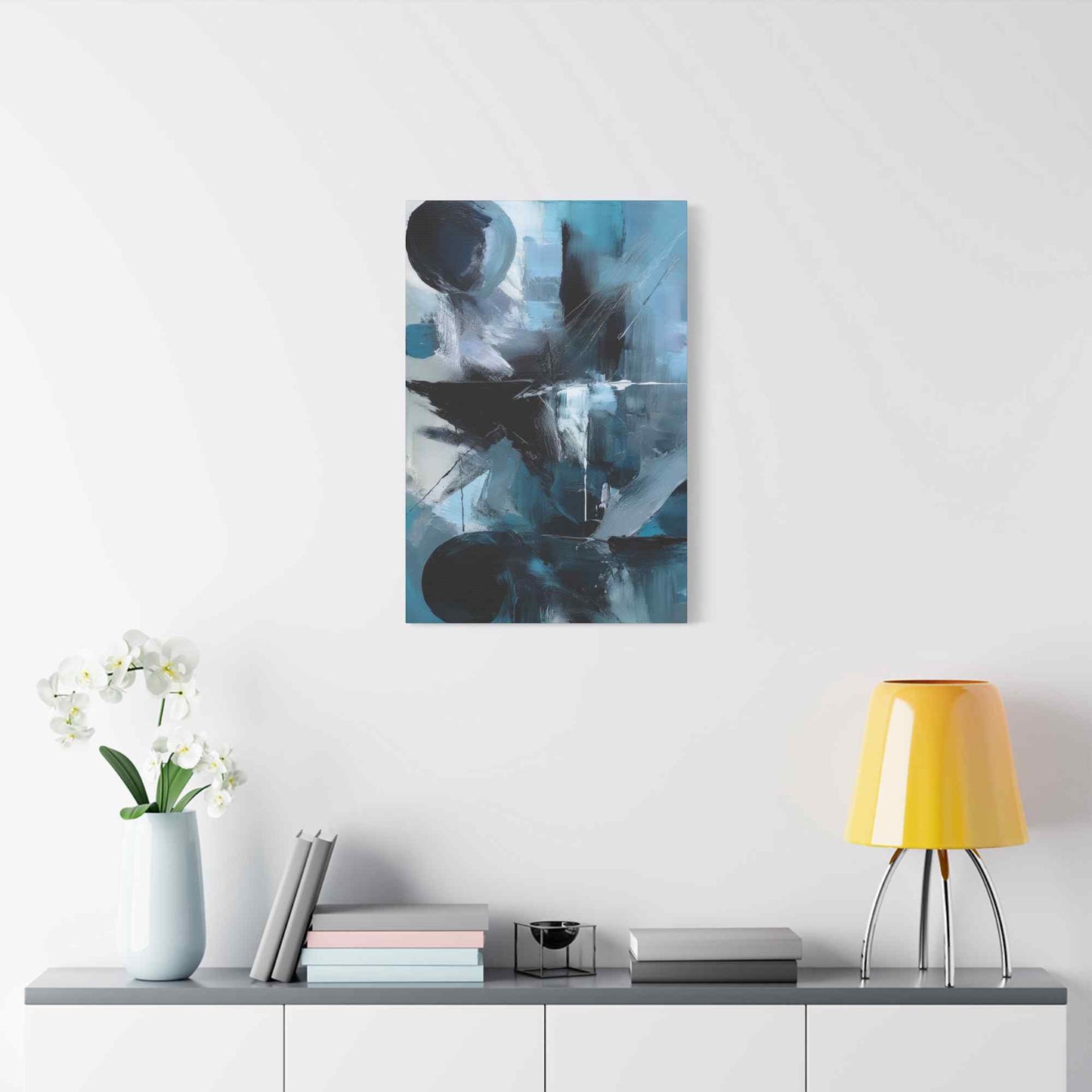 Blue Abstract Painting Print Canvas 20x24,20x30,24x30, 24x32,24x36,30x40, 32x48,36x48,40x60 Pine-Wood Inner Frame ABS-29