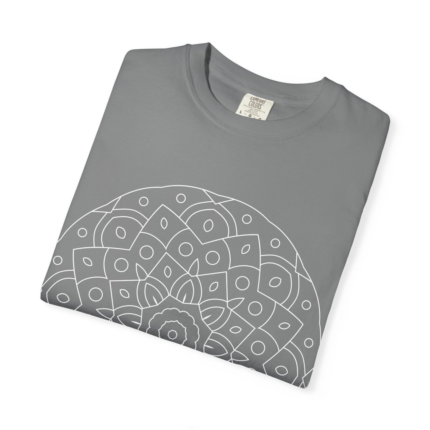Unisex Garment Dyed Cotton T-Shirt with Mandala Graphic Design