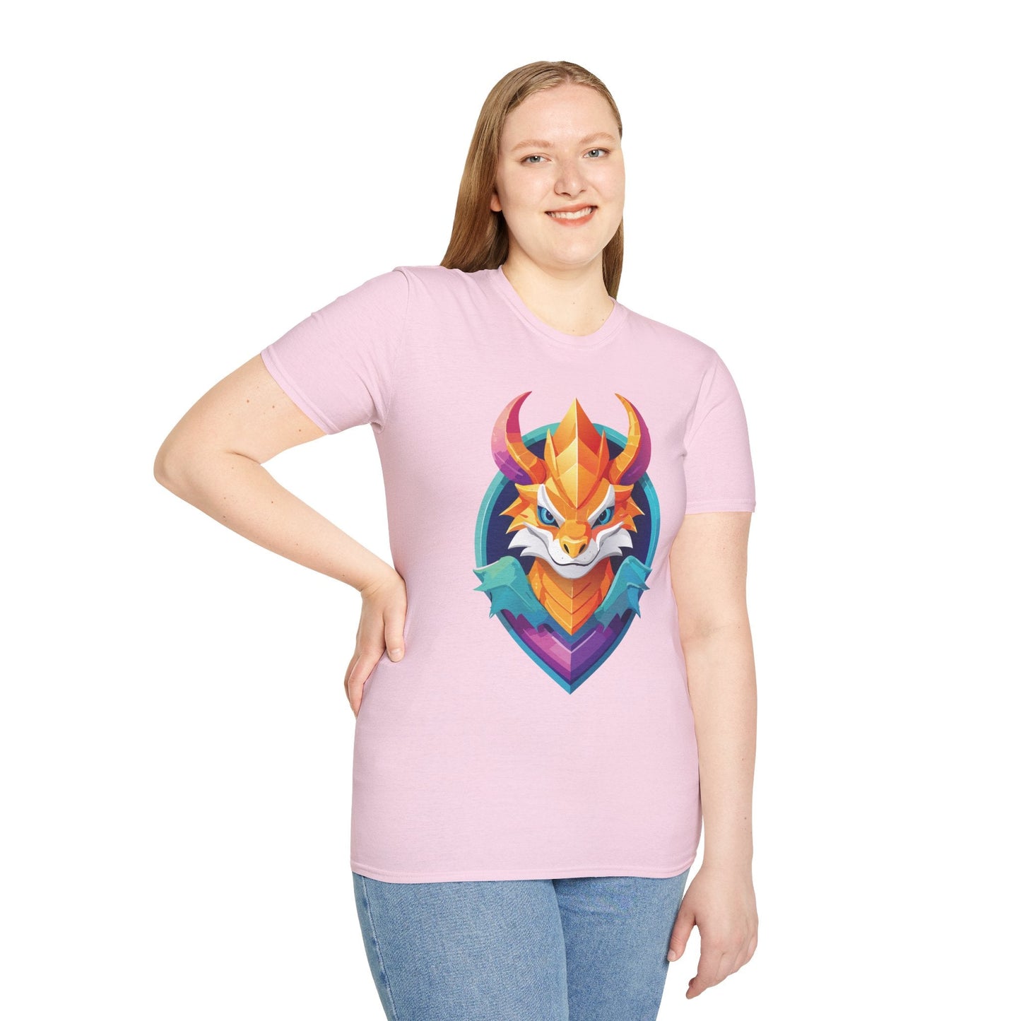 Dragon Graphic Unisex Cotton Softstyle Art Design Tee With Animals 4