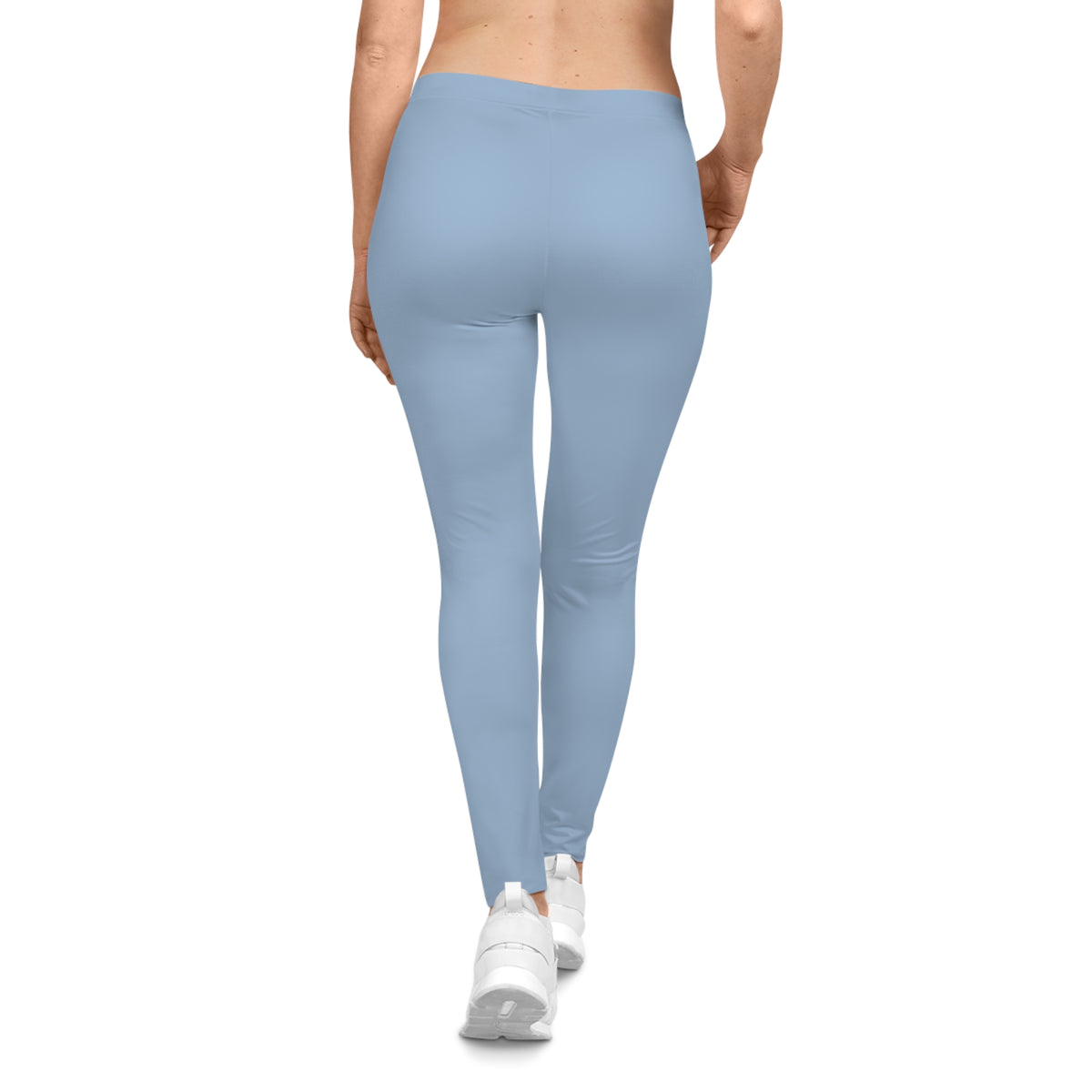 Powder Blue Color Women's Poly-Span Casual Leggings XS-2XL