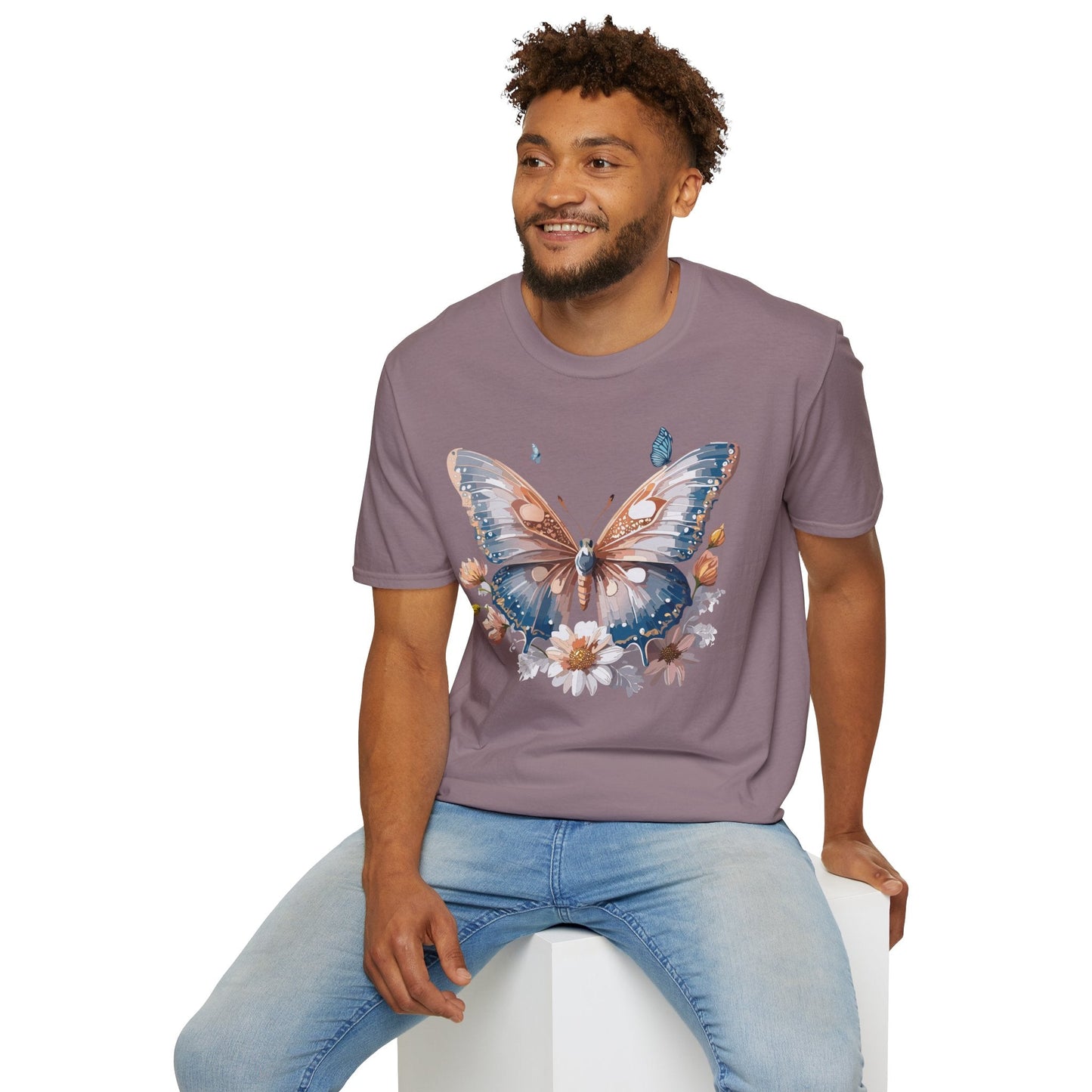 Butterfly Shirt Unisex Monarch Design Gildan 64000 Ring Spun Cotton Softstyle Tee For Comfort