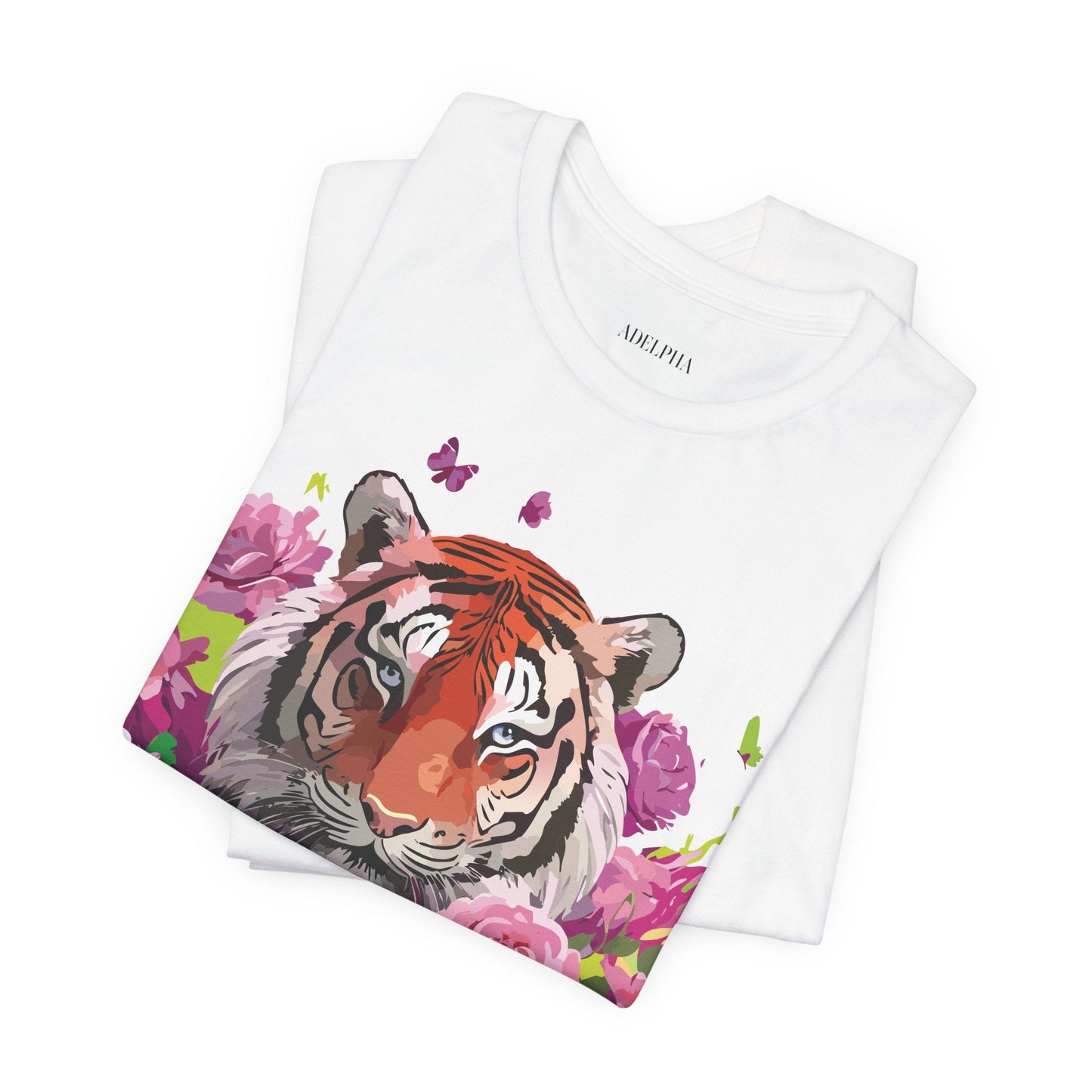 Tiger Graphic Tee Unisex Jersey Short Sleeve Art Design By Adelpha Vintage Inspired Premium