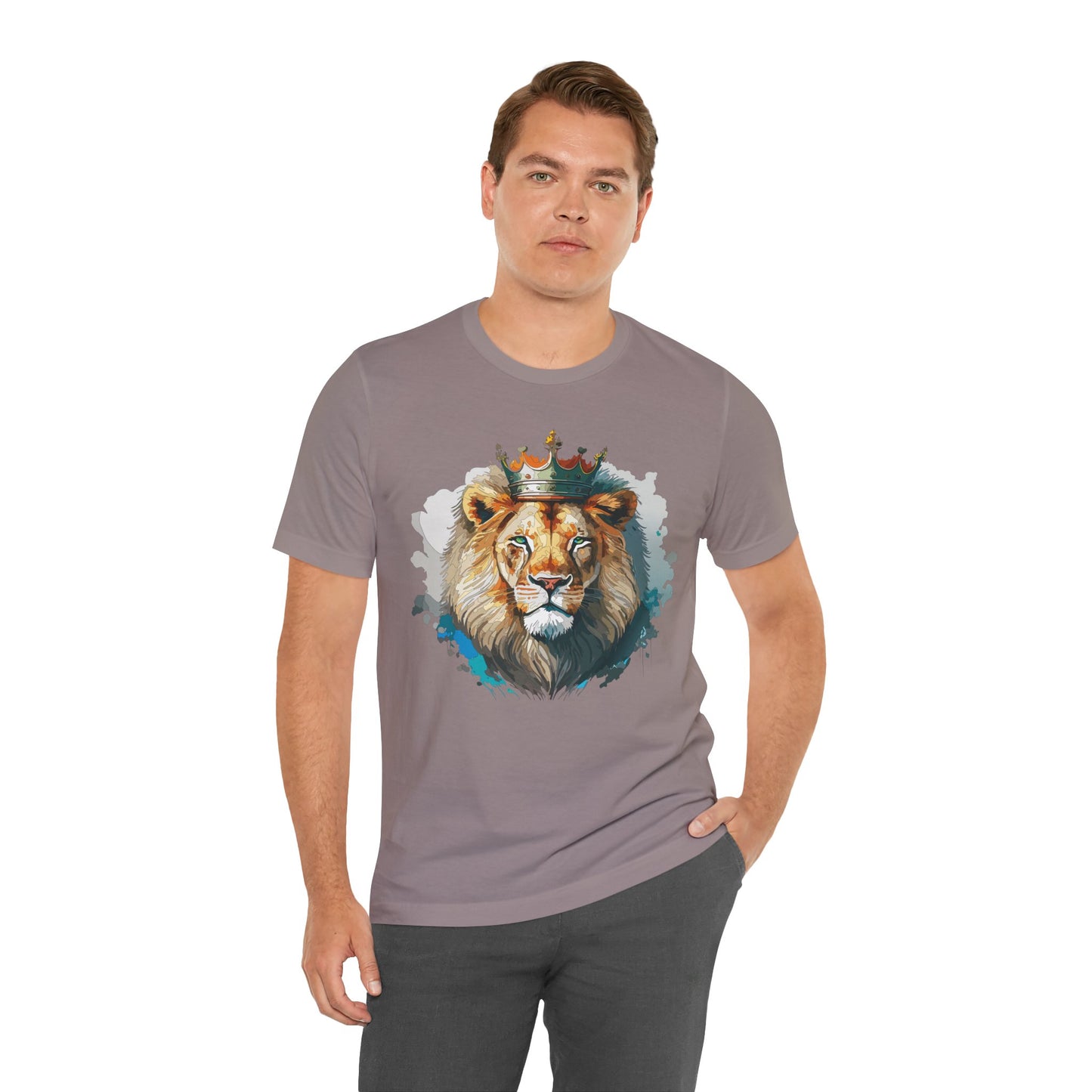 Unisex King Lion Tee, Animal Shirt, Tee Shirt with Lion, Crown T-Shirt, Animal King Tees, Crown Shirt, Safari T-Shirt 3