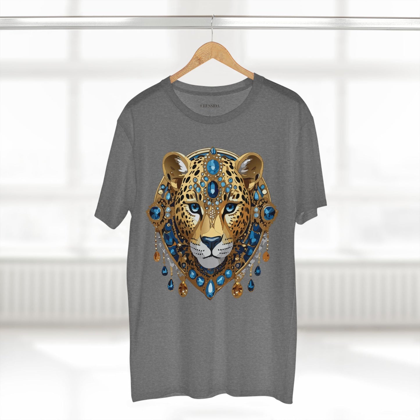 Cheetah Graphic Unisex 100 Cotton Tee With Unique Animal Golden Medallion Art Design 47