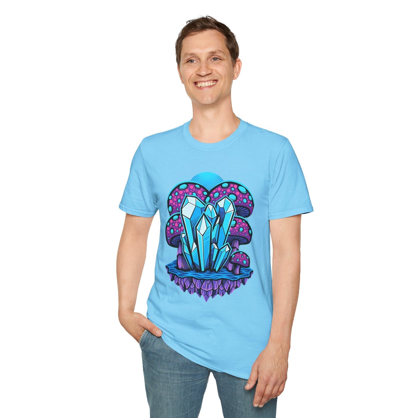 Mashroom Tee Shirt Softstyle Gildan 64000 100 Percent Ring Spun Cotton Breathable Funny Fungus