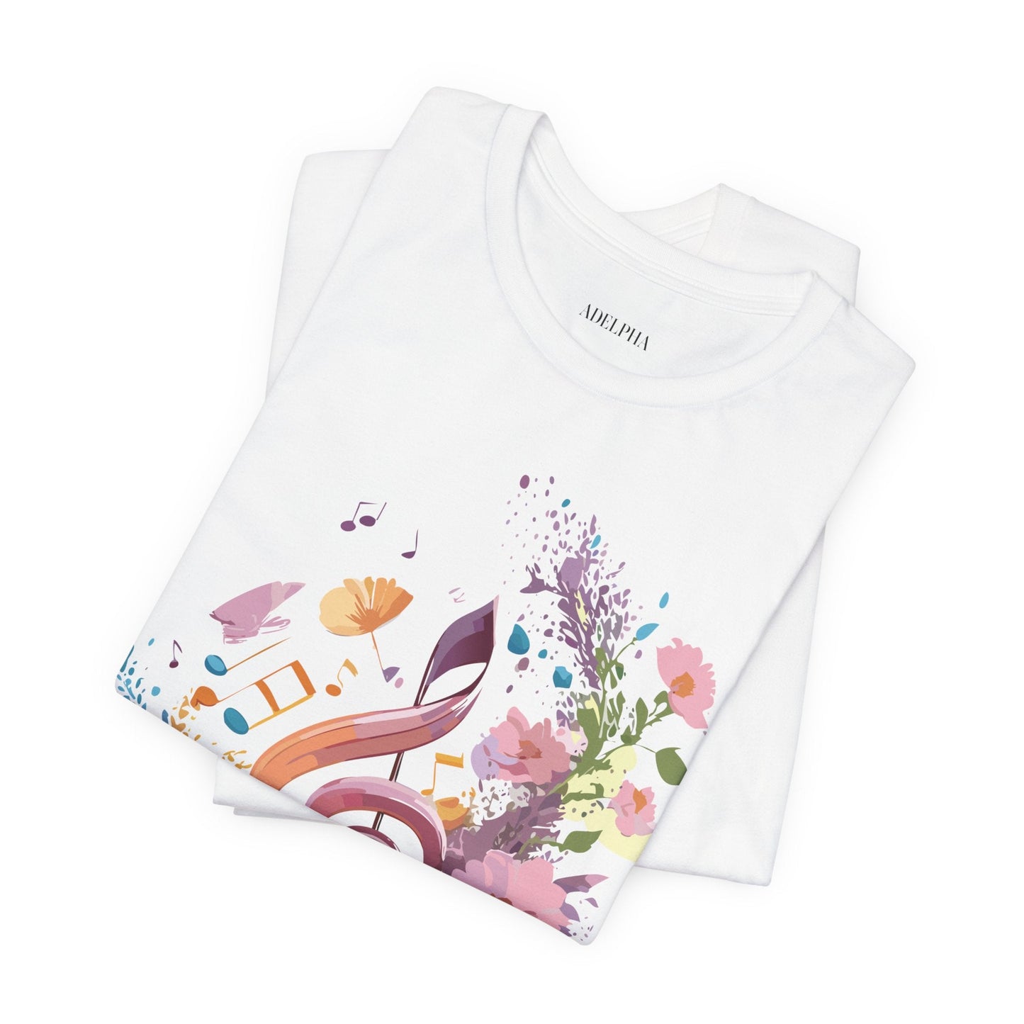 Music Graphic Unisex 100 Cotton Vintage Art with Musical Elements Tee 115