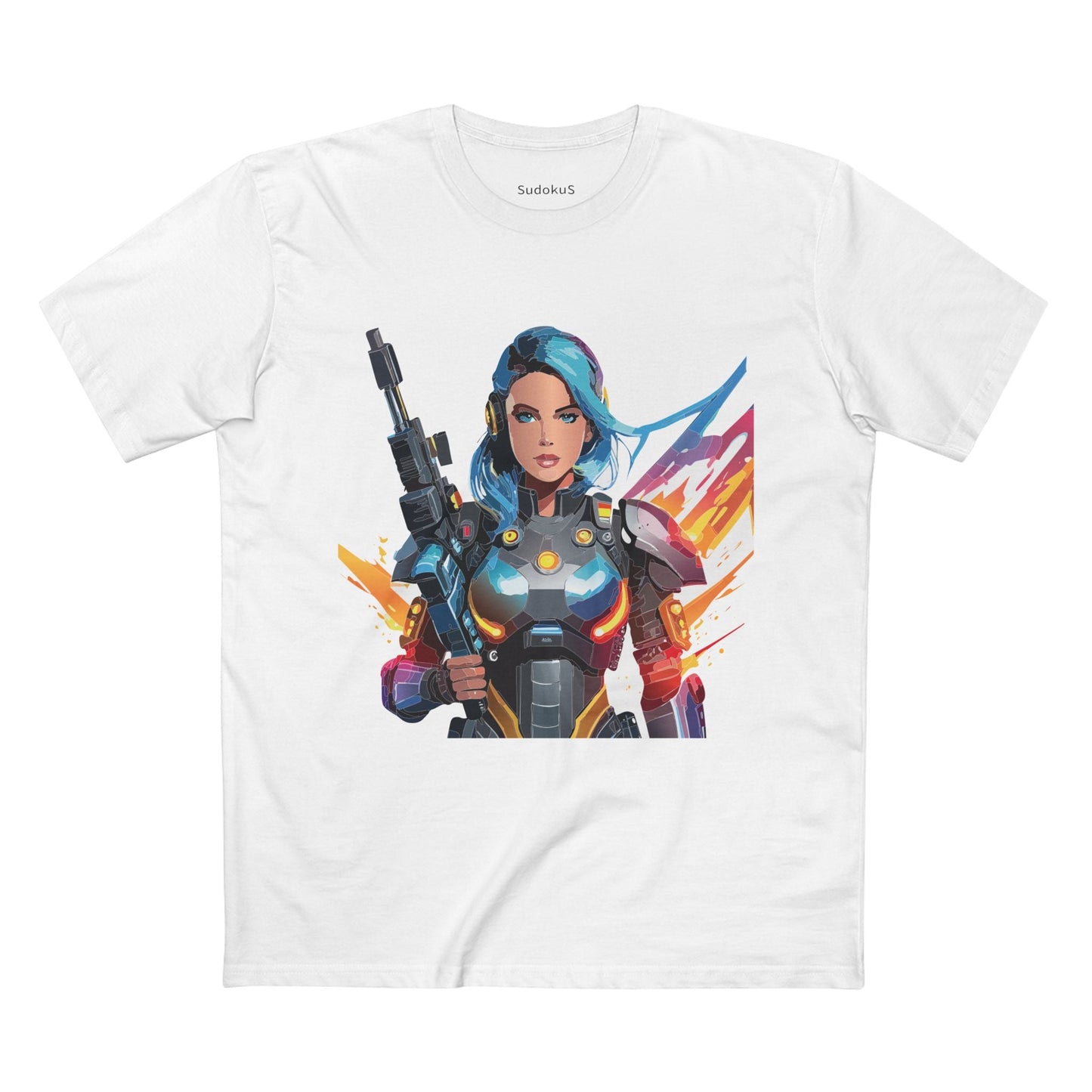 Army-woman Graphic Unisex 100 Cotton Staple Tee 7
