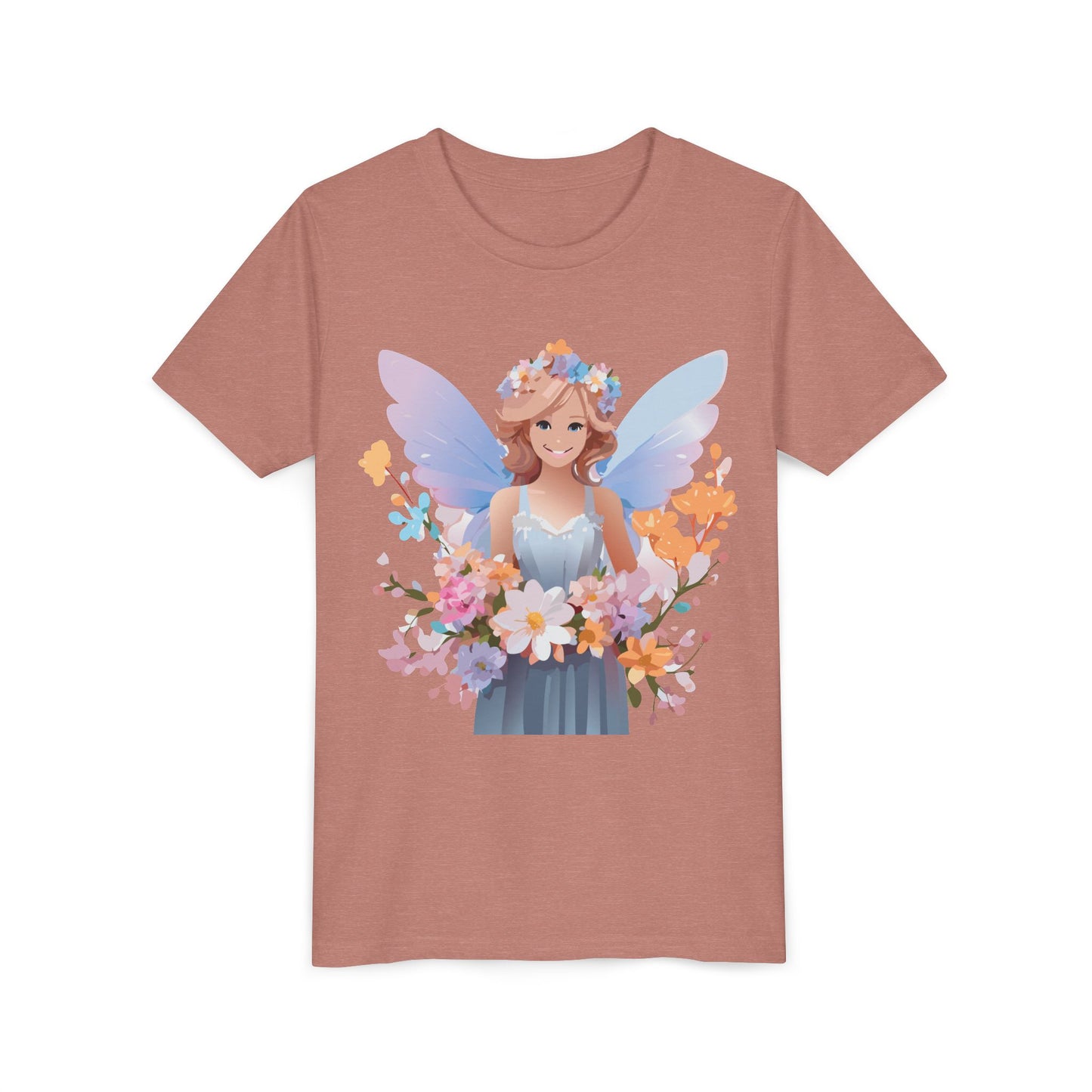 Enchanting Fairy Floral Youth Short Sleeve Tee - Perfect for Spring Celebrations (9-14)