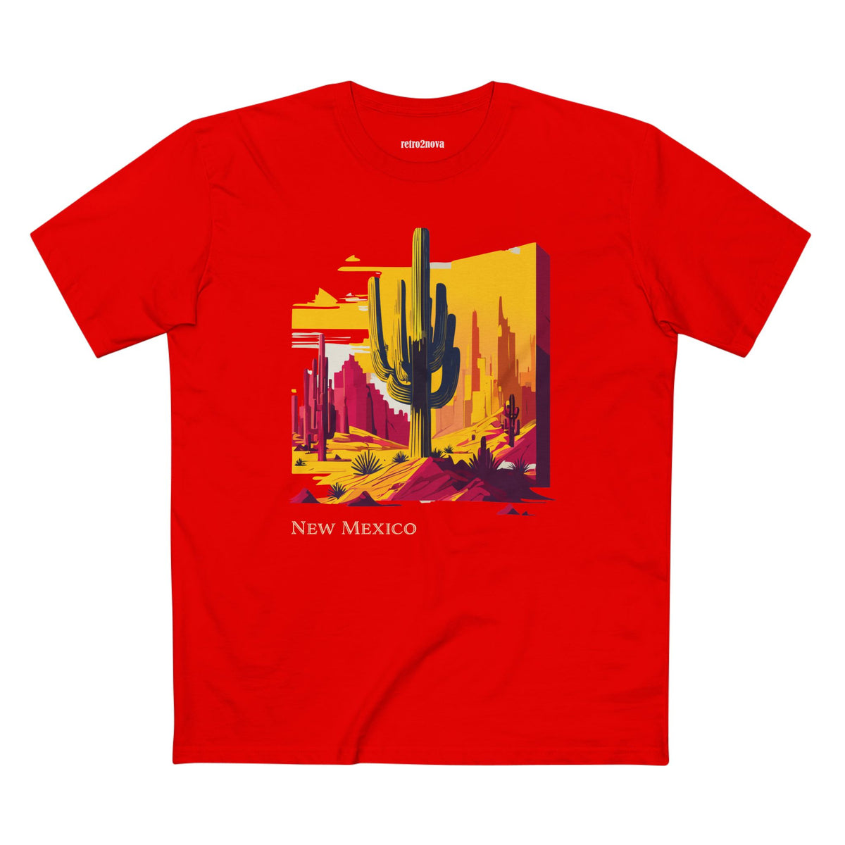 New Mexico Desert Scene T-Shirt | Saguaro Cactus Southwestern Landscape