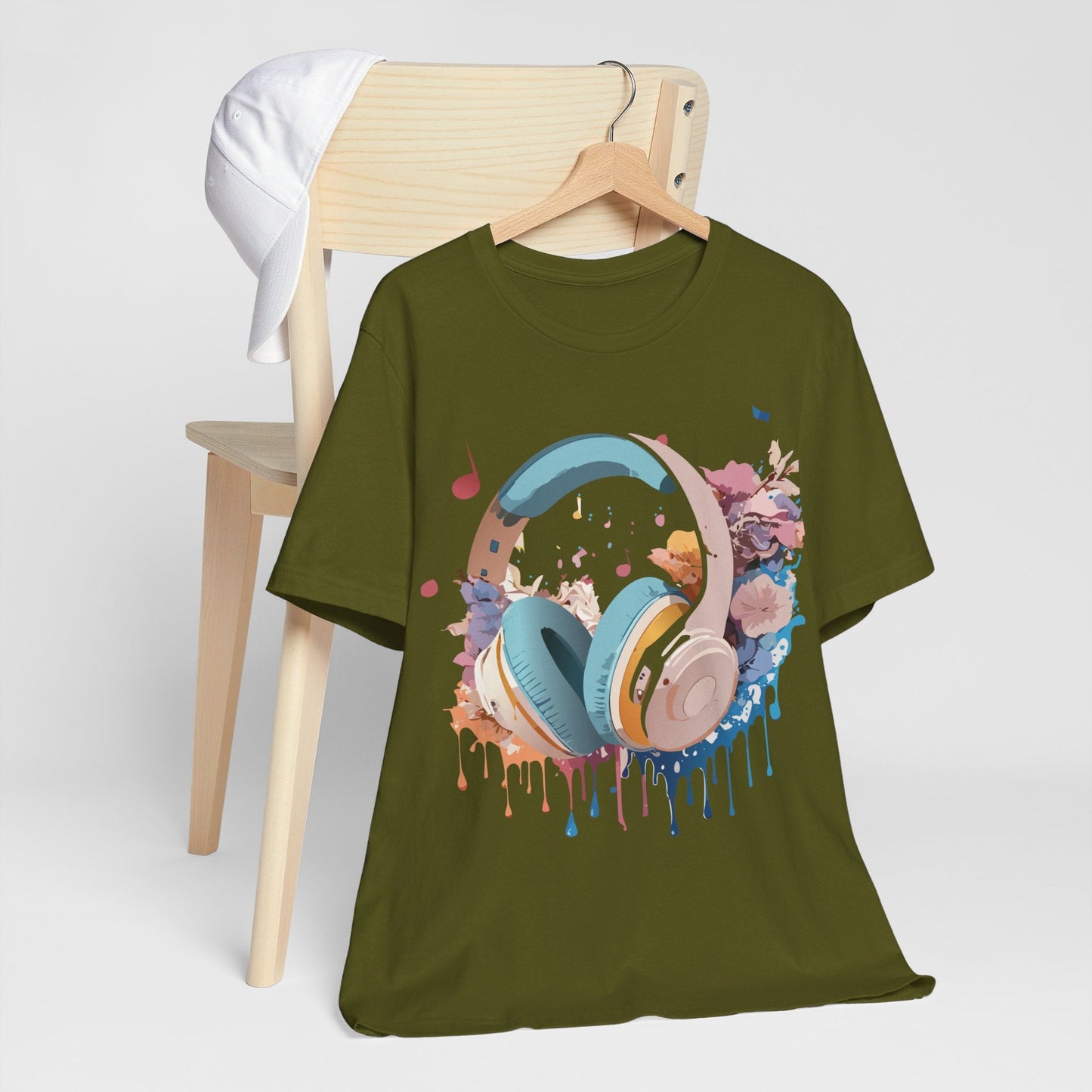 Music Graphic Unisex 100 Cotton Vintage Art with Musical Elements Tee 1