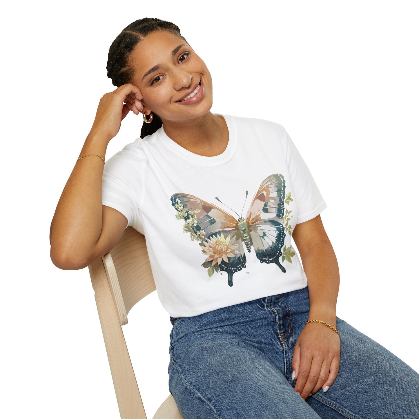 Unisex Butterfly Shirt Monarch Butterfly Tee Softstyle Gildan 64000 100 Cotton Breathable