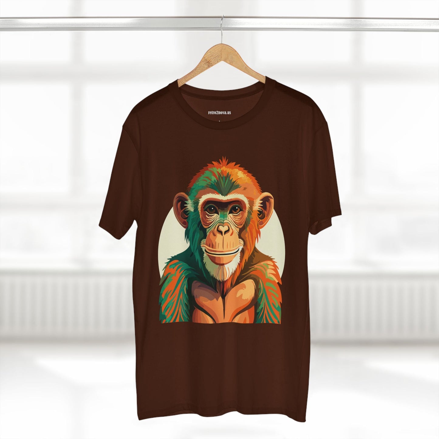 Unisex Monkey Shirt Premium Cotton Tee With Original Art Design From Retro2Nova Comfortable Everyday Wear Art Collection